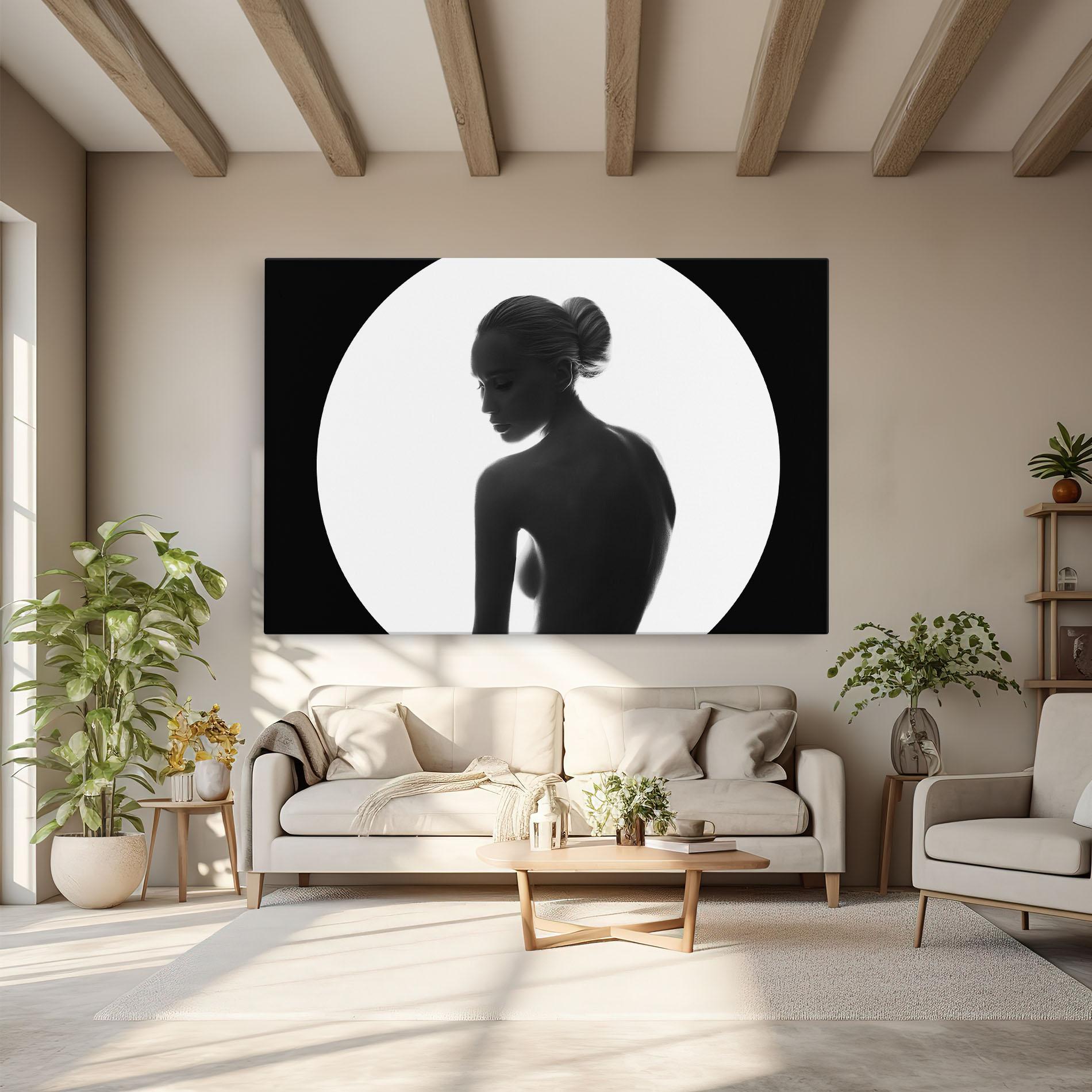Tablou Canvas Woman Body Circle mockup 6
