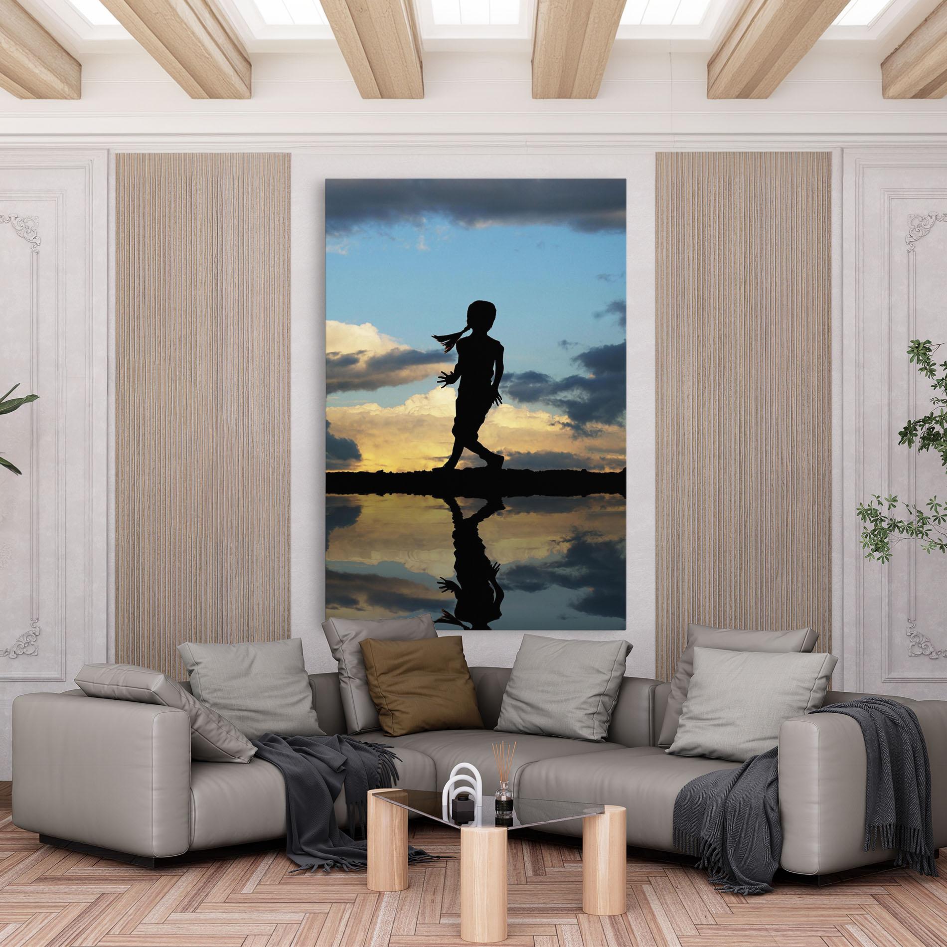 Tablou Canvas Little Girl Jumping mockup 6