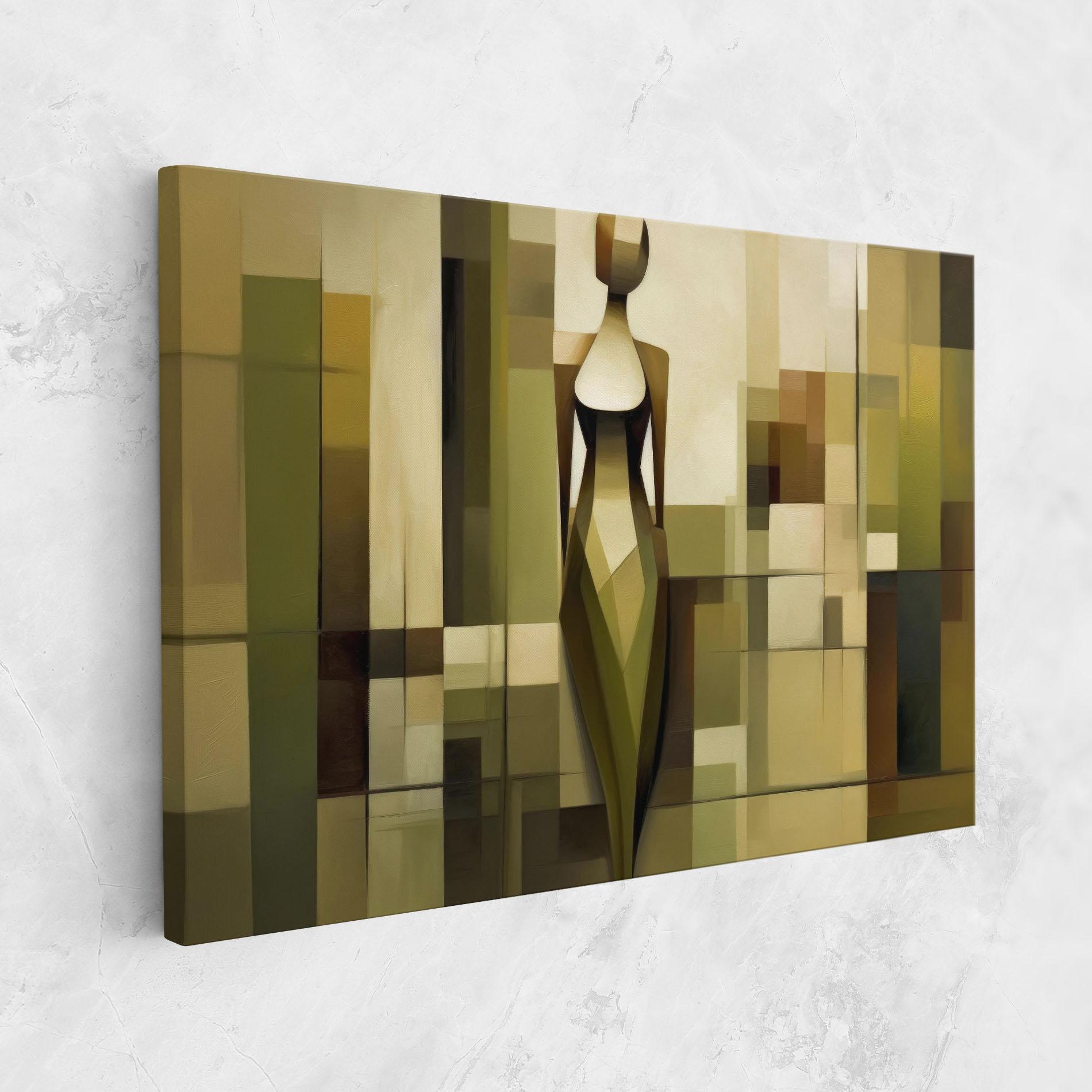 Tablou Canvas Olive Green Shilouete mockup 1