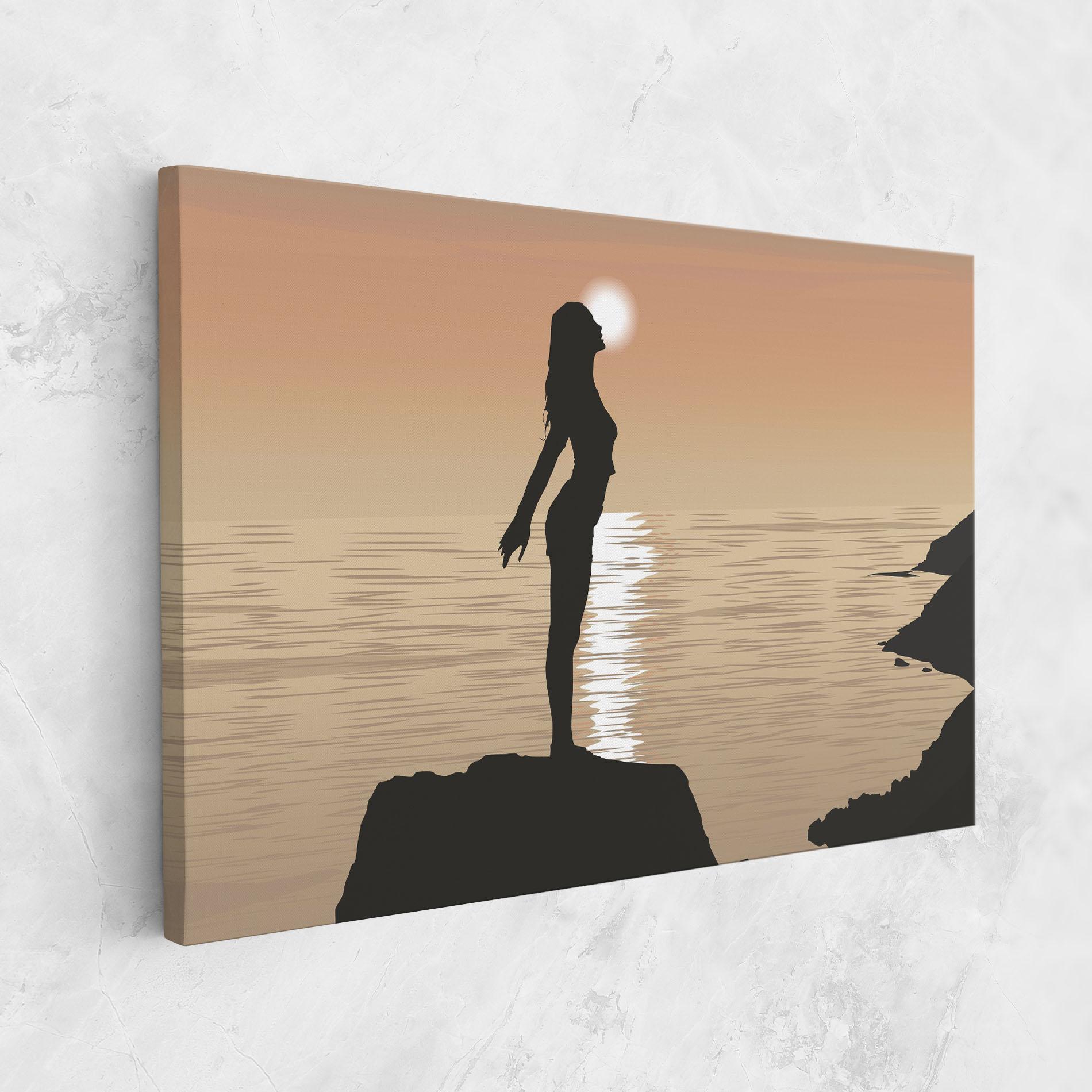 Tablou Canvas Water Girl Shilouette mockup 1