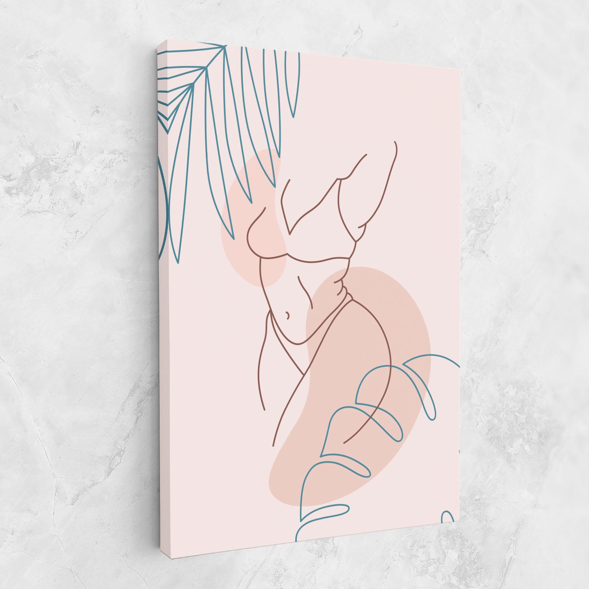 Tablou Canvas Body Line Leaf mockup 1