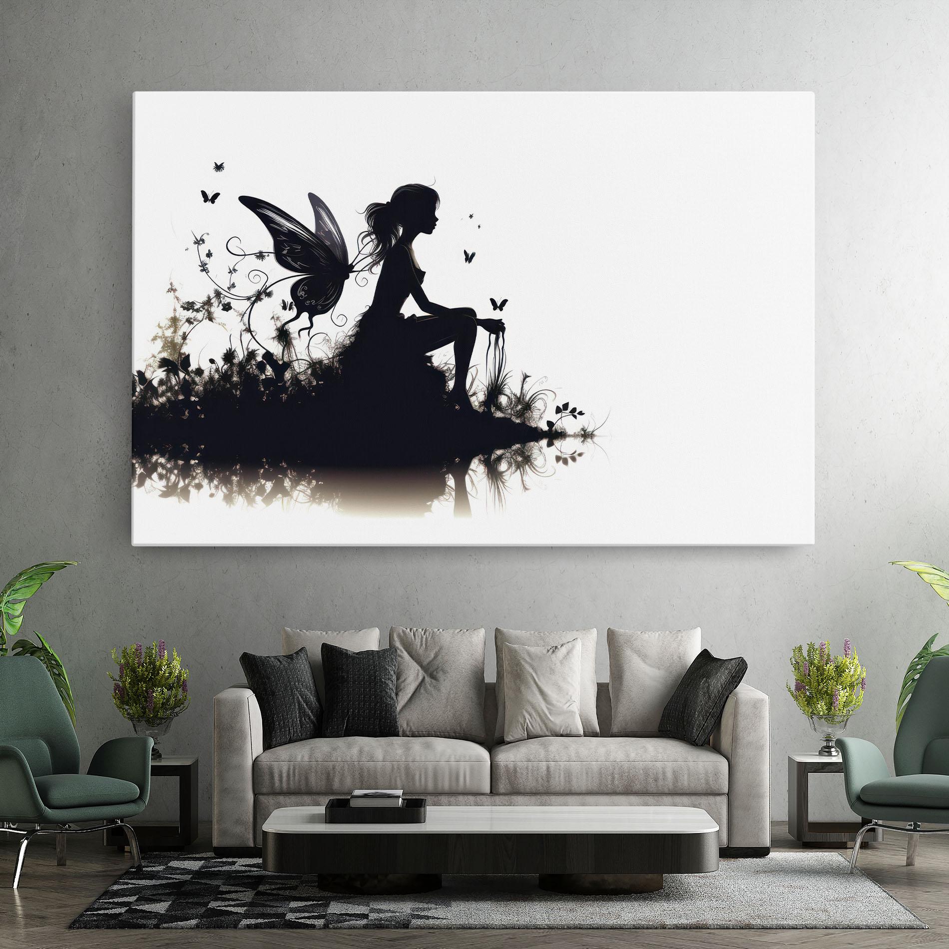 Tablou Canvas Butterfly Woman Shilouette mockup 7