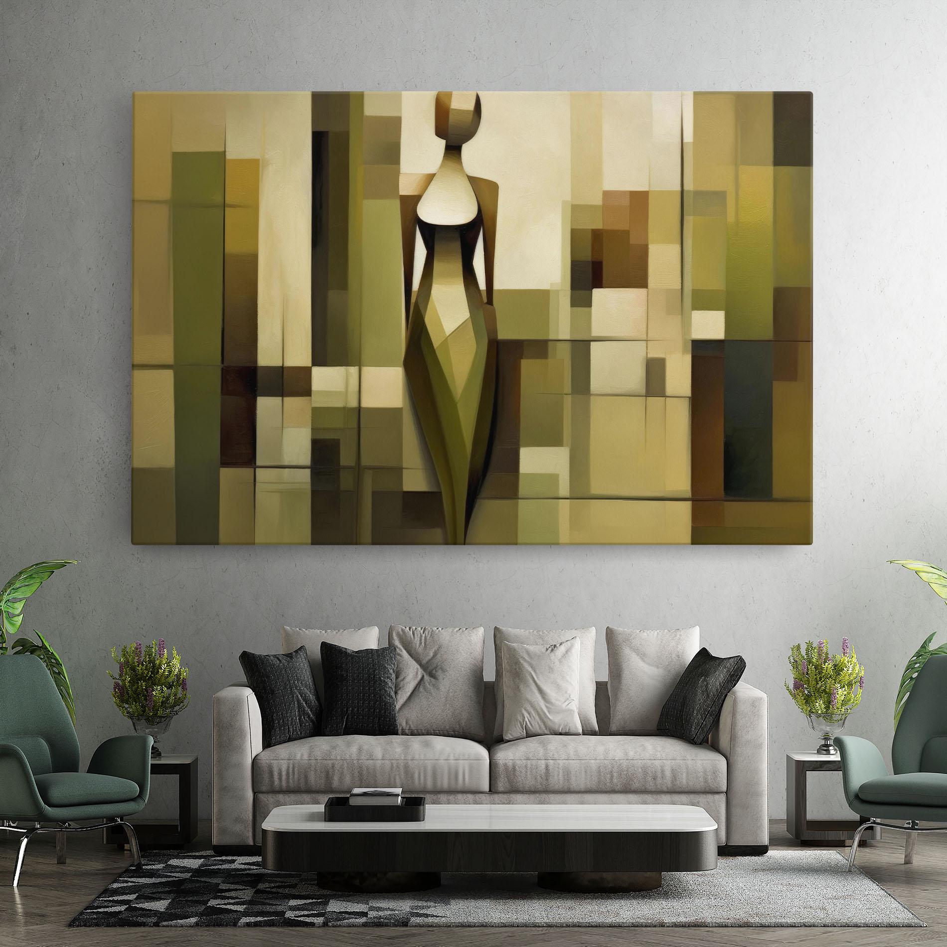 Tablou Canvas Olive Green Shilouete mockup 7