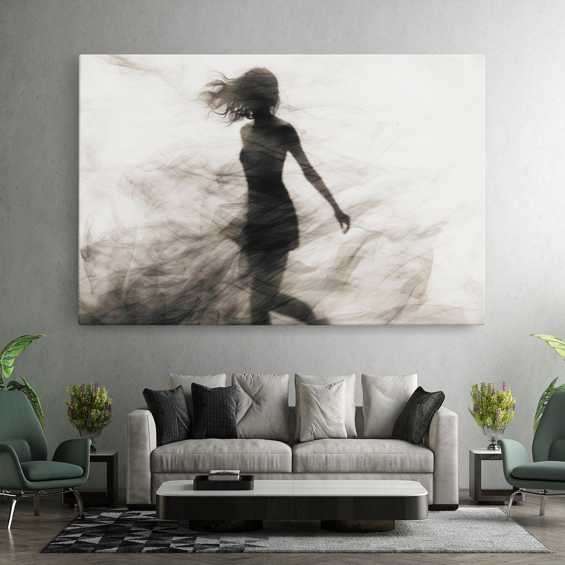 Tablou Canvas Smoke Girl Shilouette mockup 7