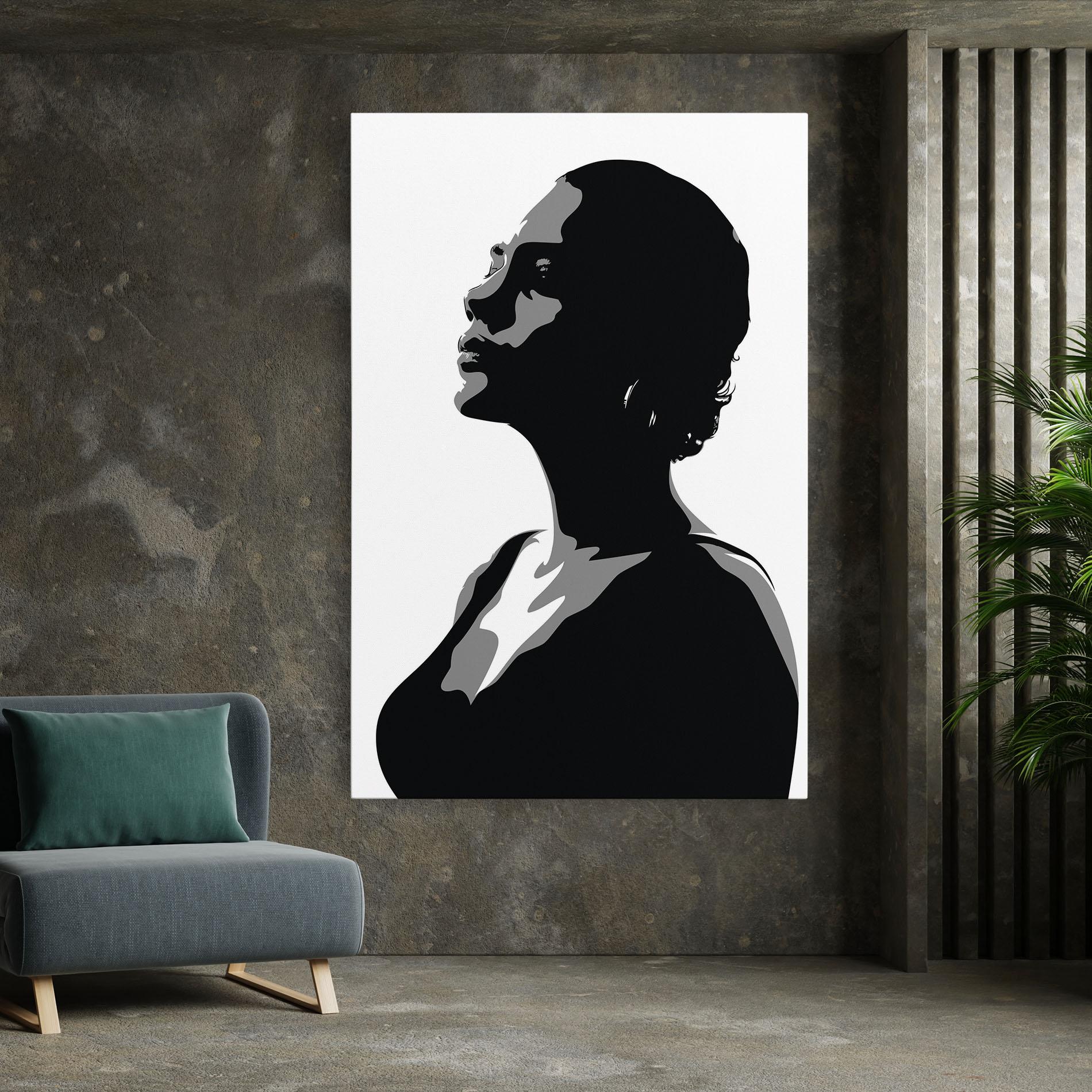 Tablou Canvas Black Woman Shilouette mockup 7