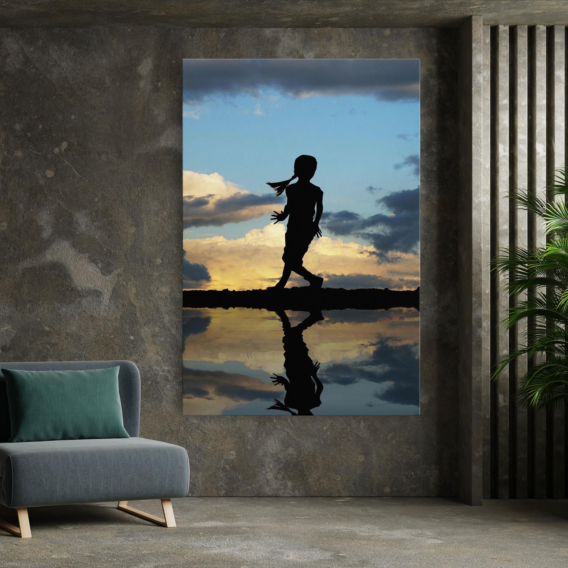 Tablou Canvas Little Girl Jumping mockup 7