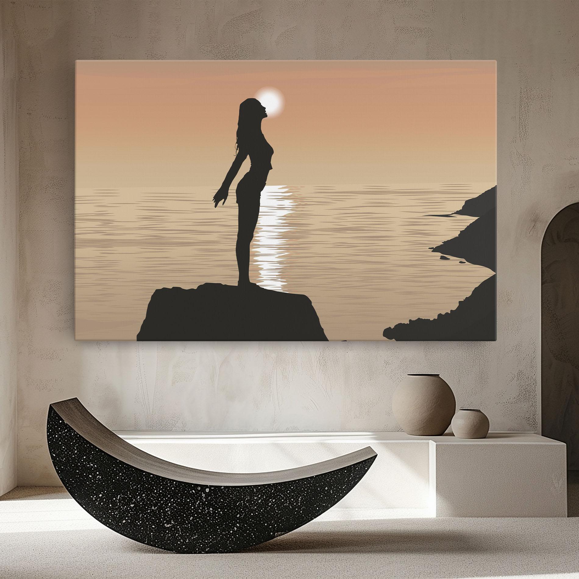 Tablou Canvas Water Girl Shilouette mockup 8