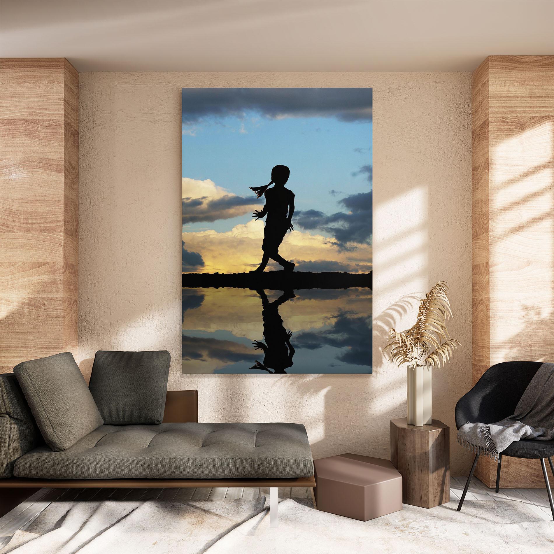 Tablou Canvas Little Girl Jumping mockup 8