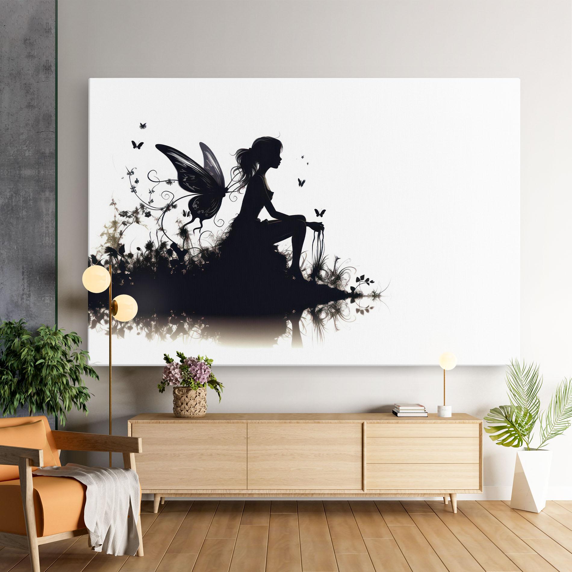 Tablou Canvas Butterfly Woman Shilouette mockup 9