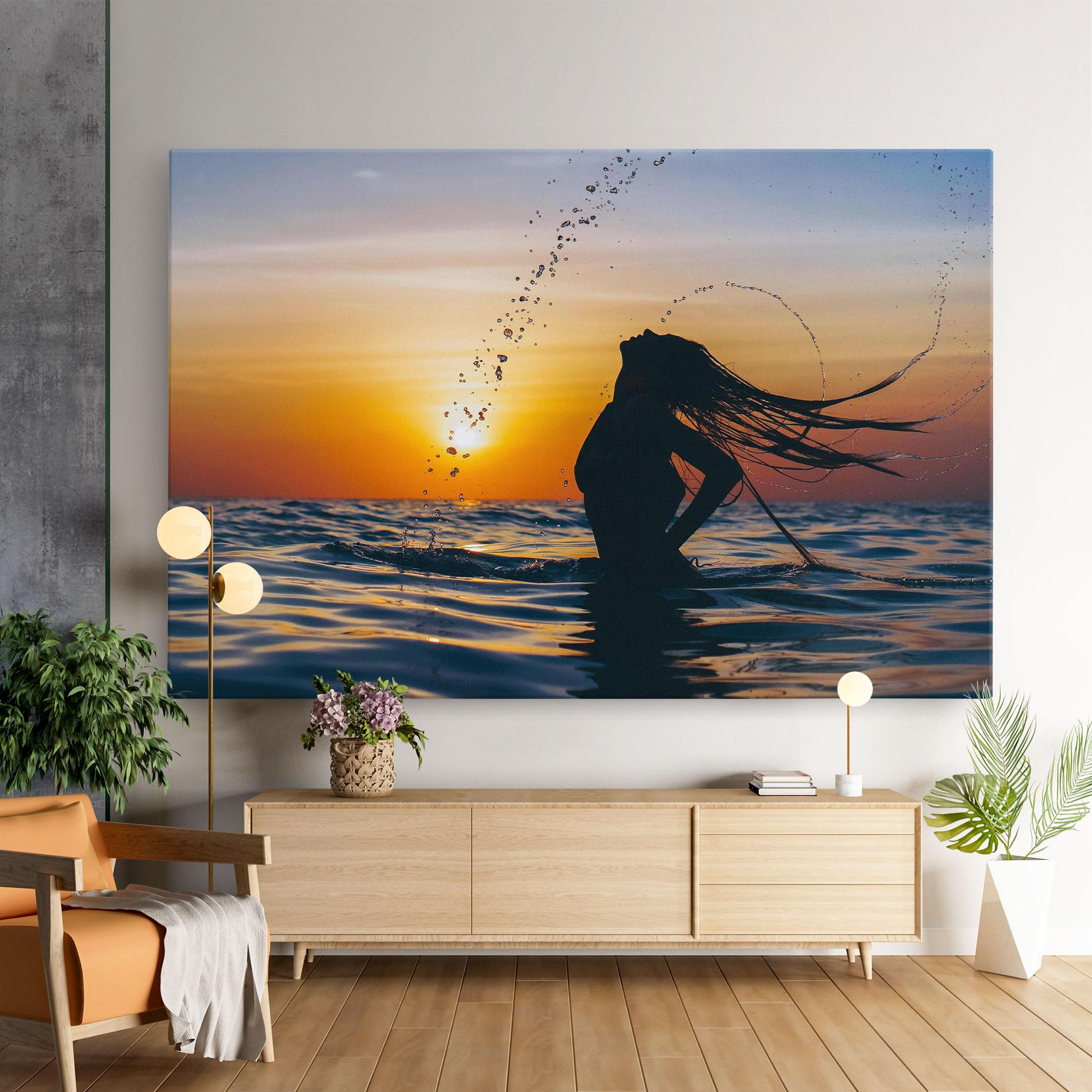 Tablou Canvas Ocean Woman Shilouette mockup 9