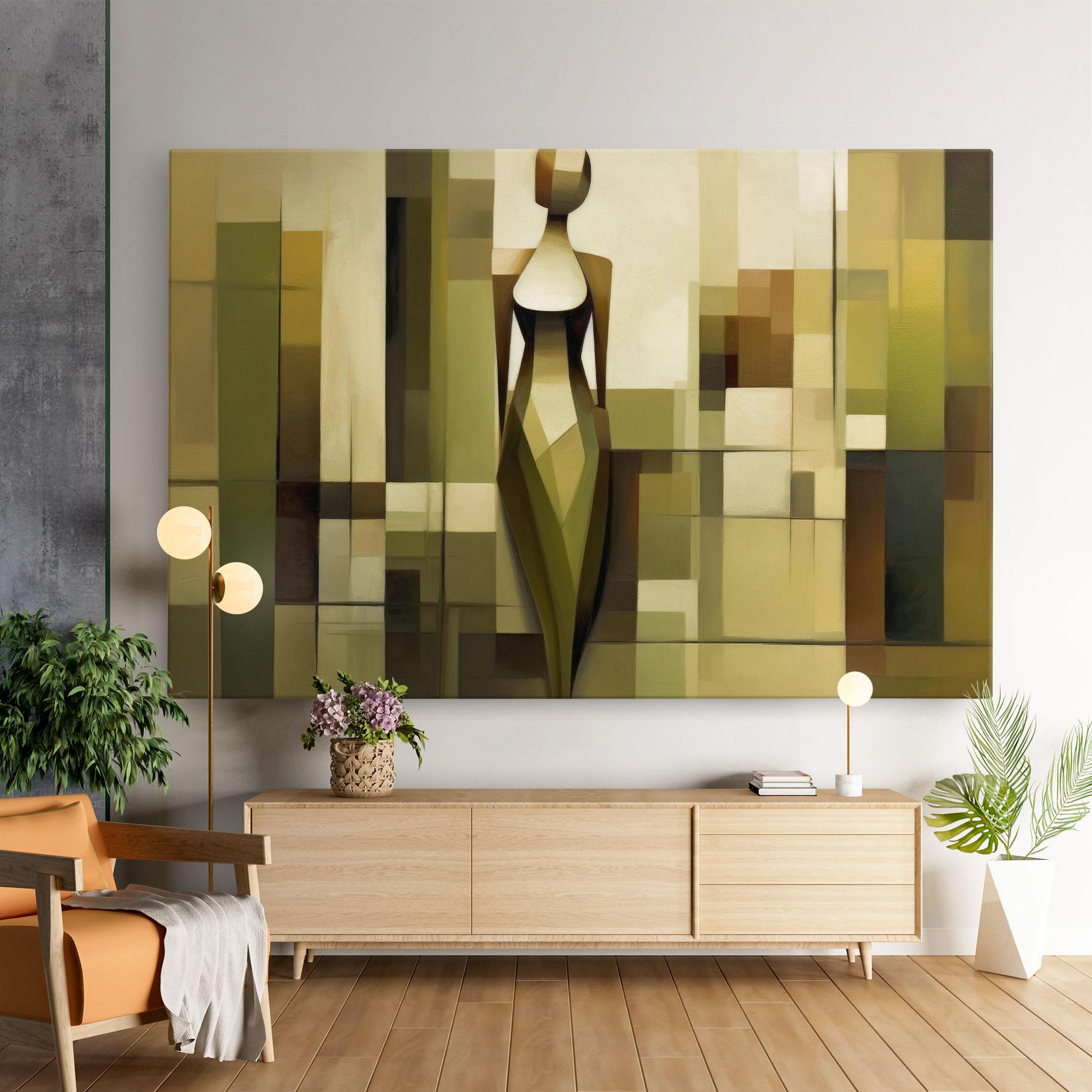 Tablou Canvas Olive Green Shilouete mockup 9