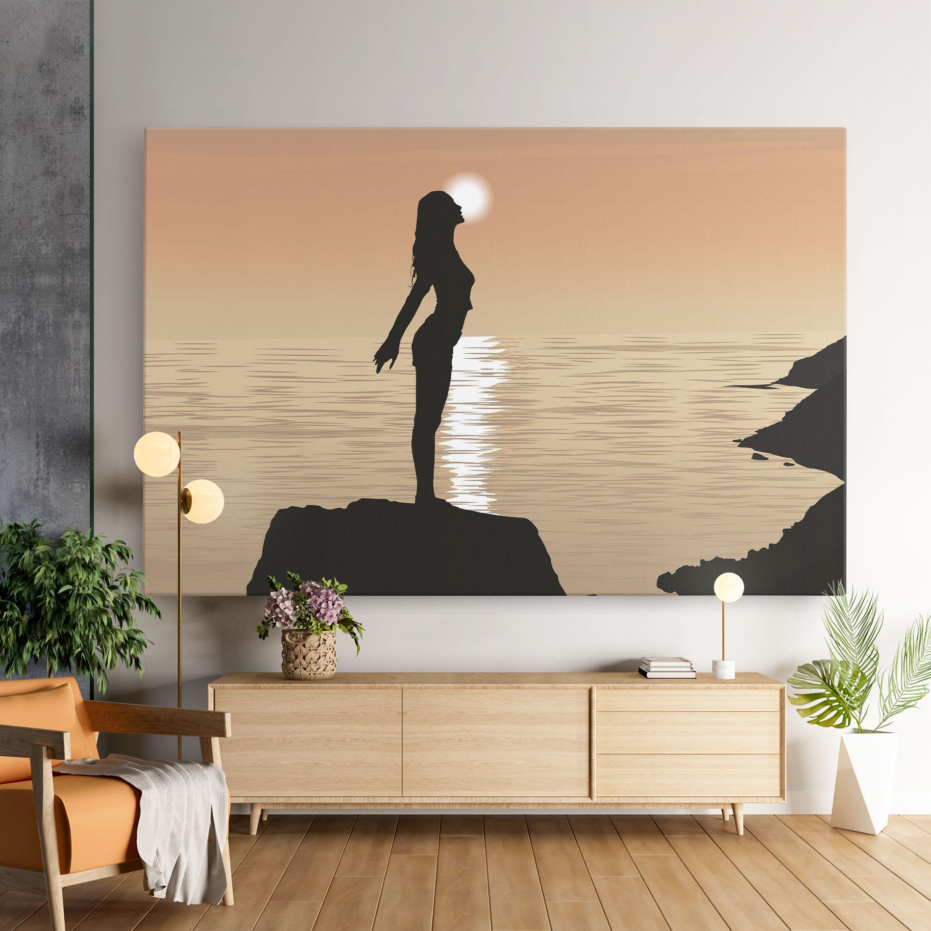 Tablou Canvas Water Girl Shilouette mockup 9