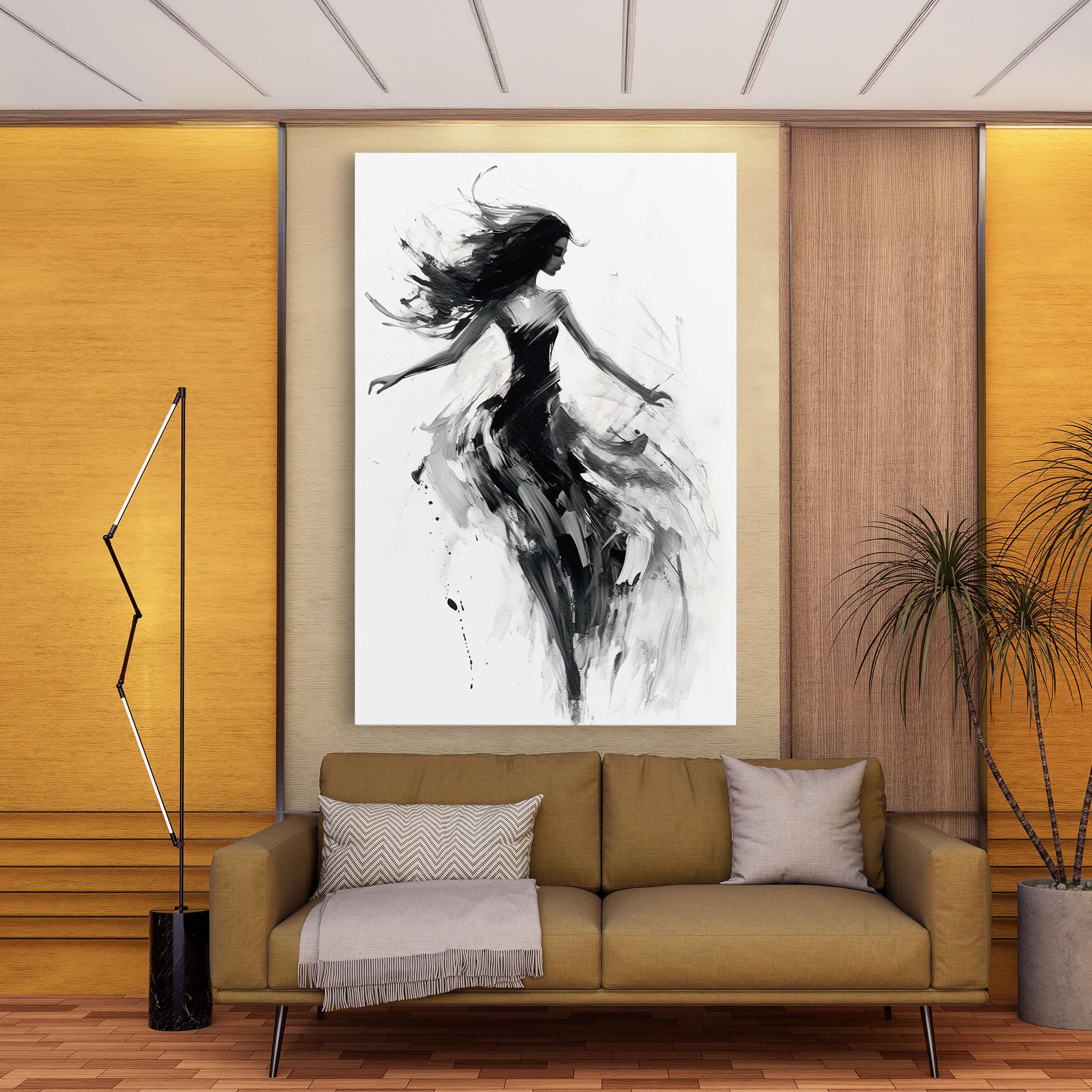 Tablou Canvas Black Ink Woman mockup 9