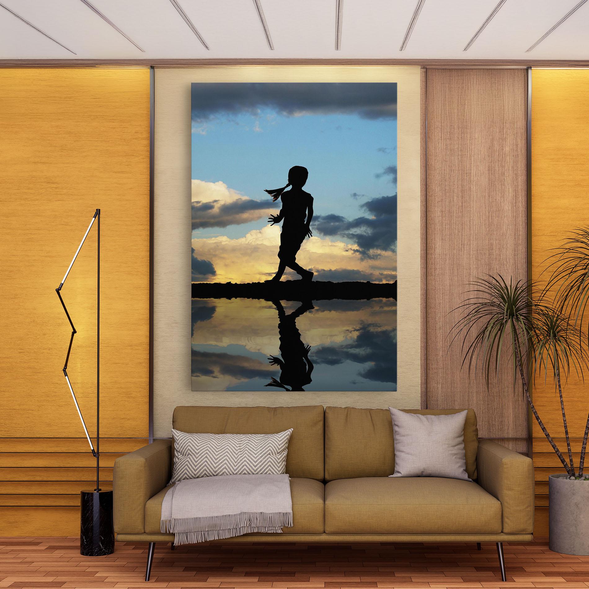 Tablou Canvas Little Girl Jumping mockup 9