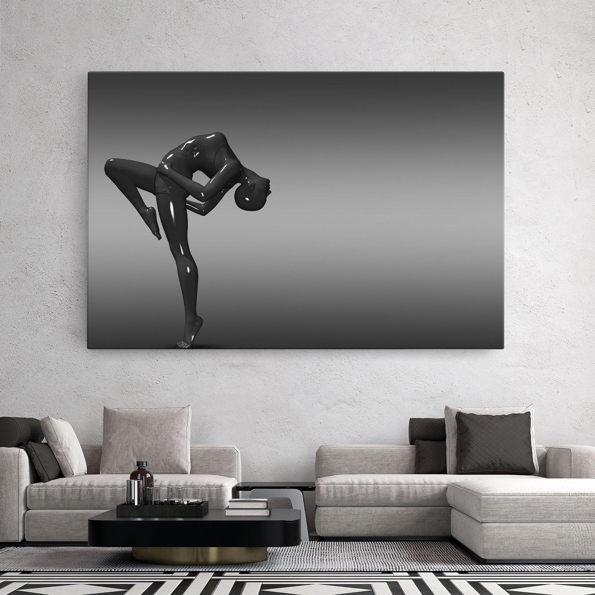 Tablou Canvas Black Glossy Female Dancer mockup 2