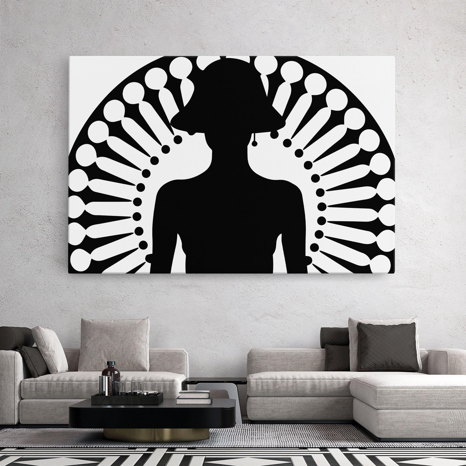 Tablou Canvas Black Shilouette Lady mockup 2