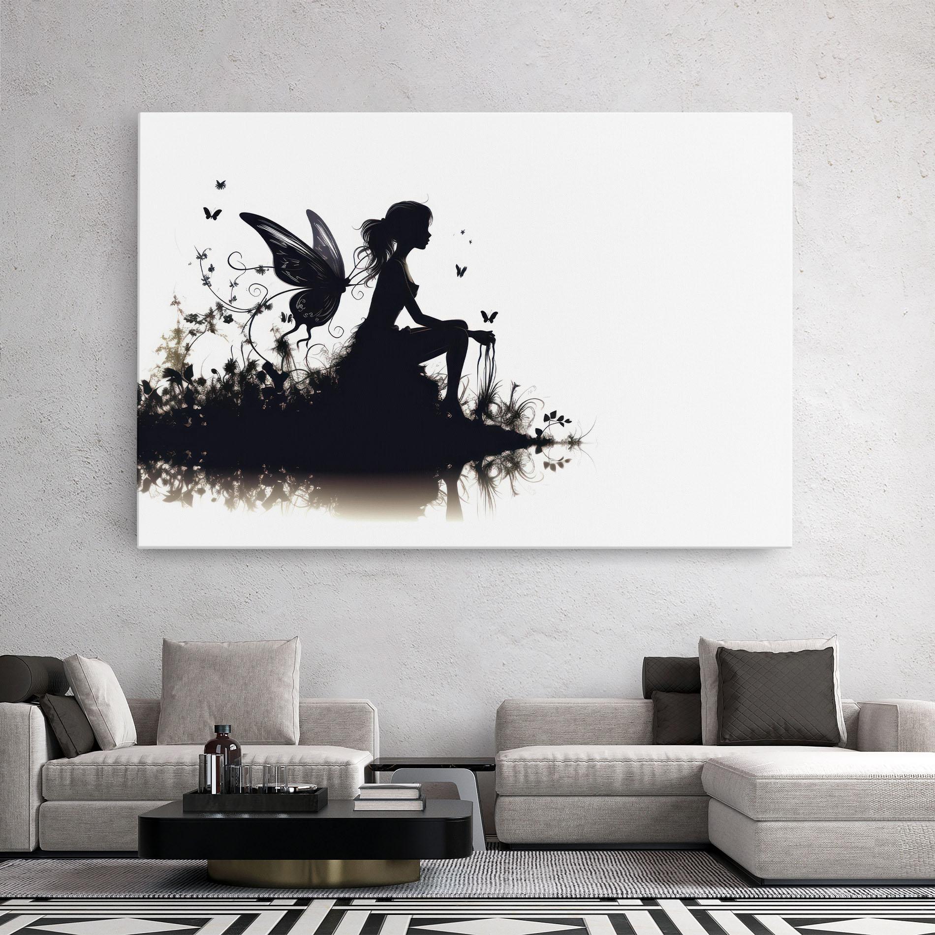 Tablou Canvas Butterfly Woman Shilouette mockup 2