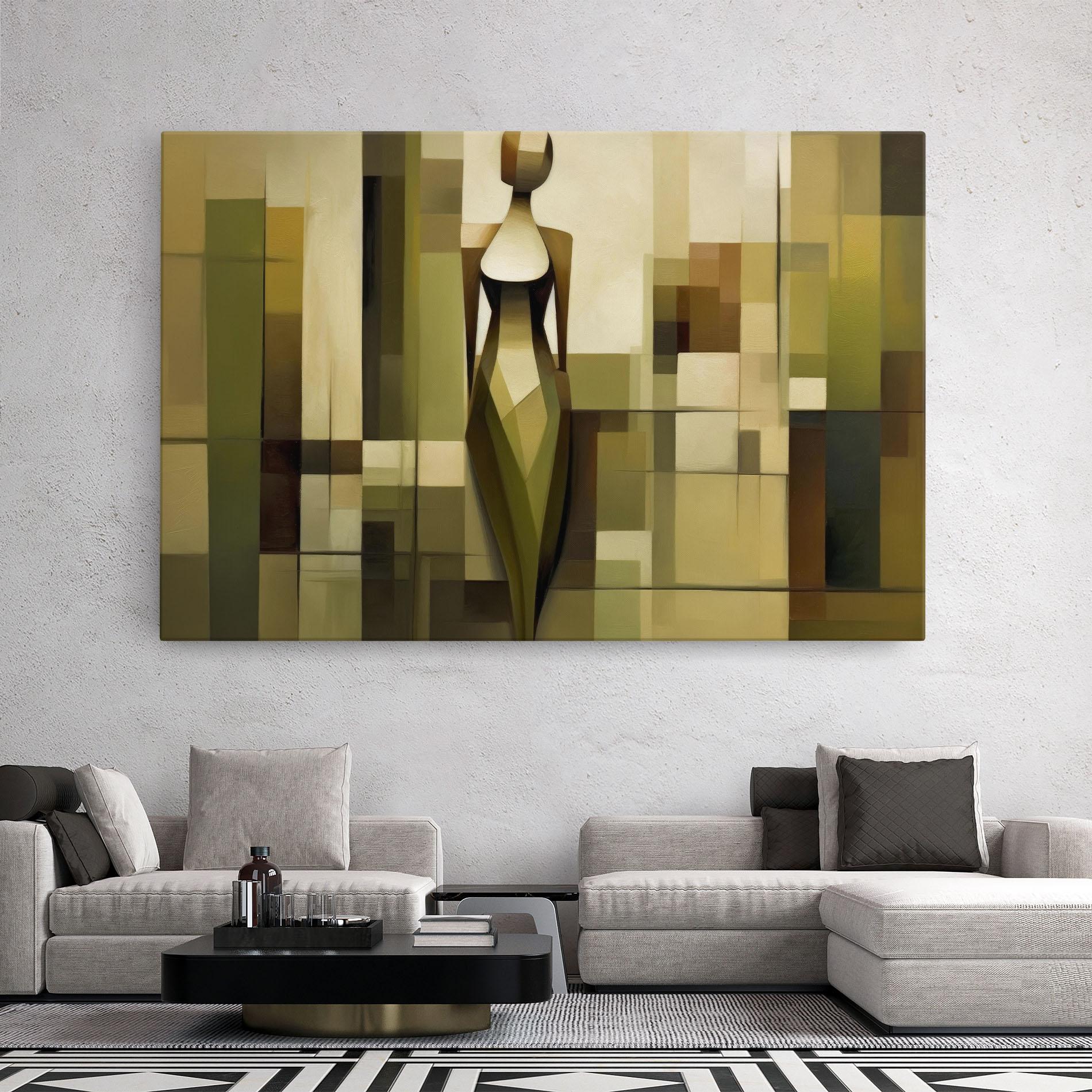 Tablou Canvas Olive Green Shilouete mockup 2