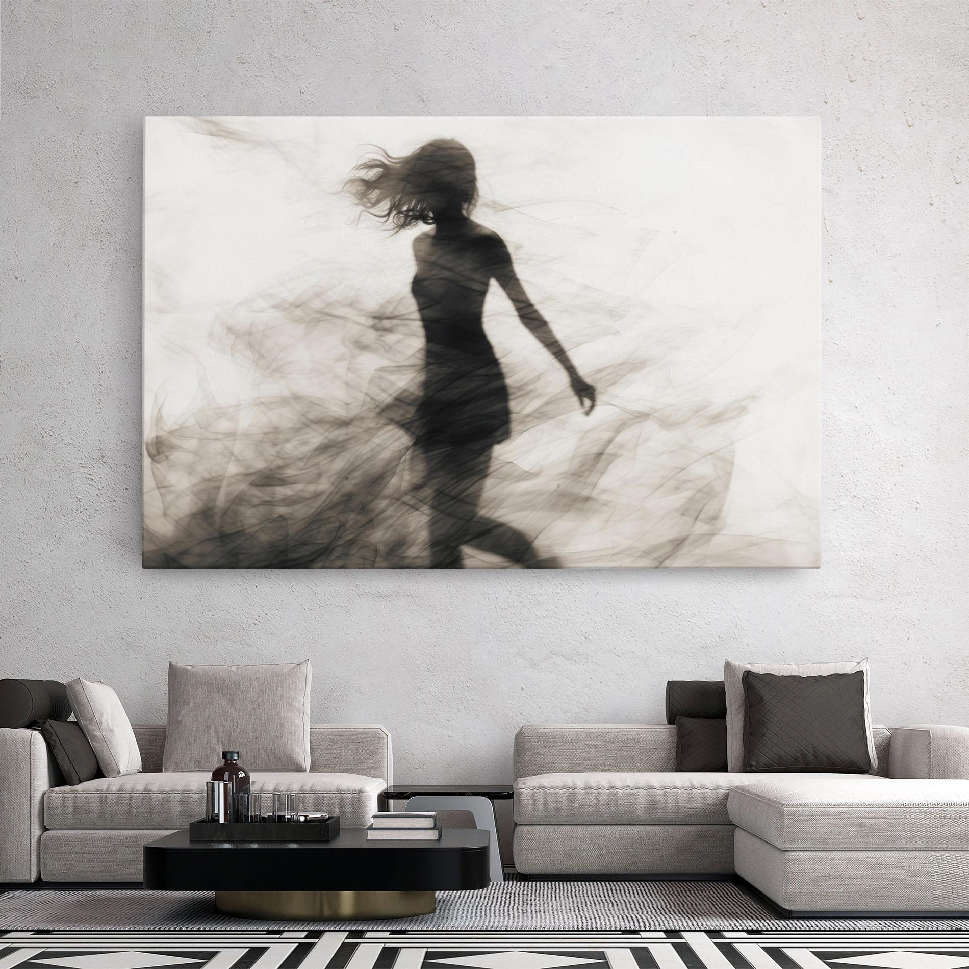 Tablou Canvas Smoke Girl Shilouette mockup 2