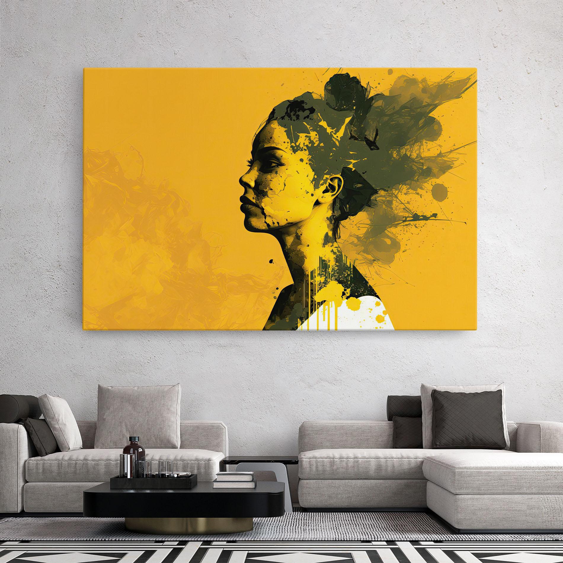 Tablou Canvas Thinking Yellow mockup 2