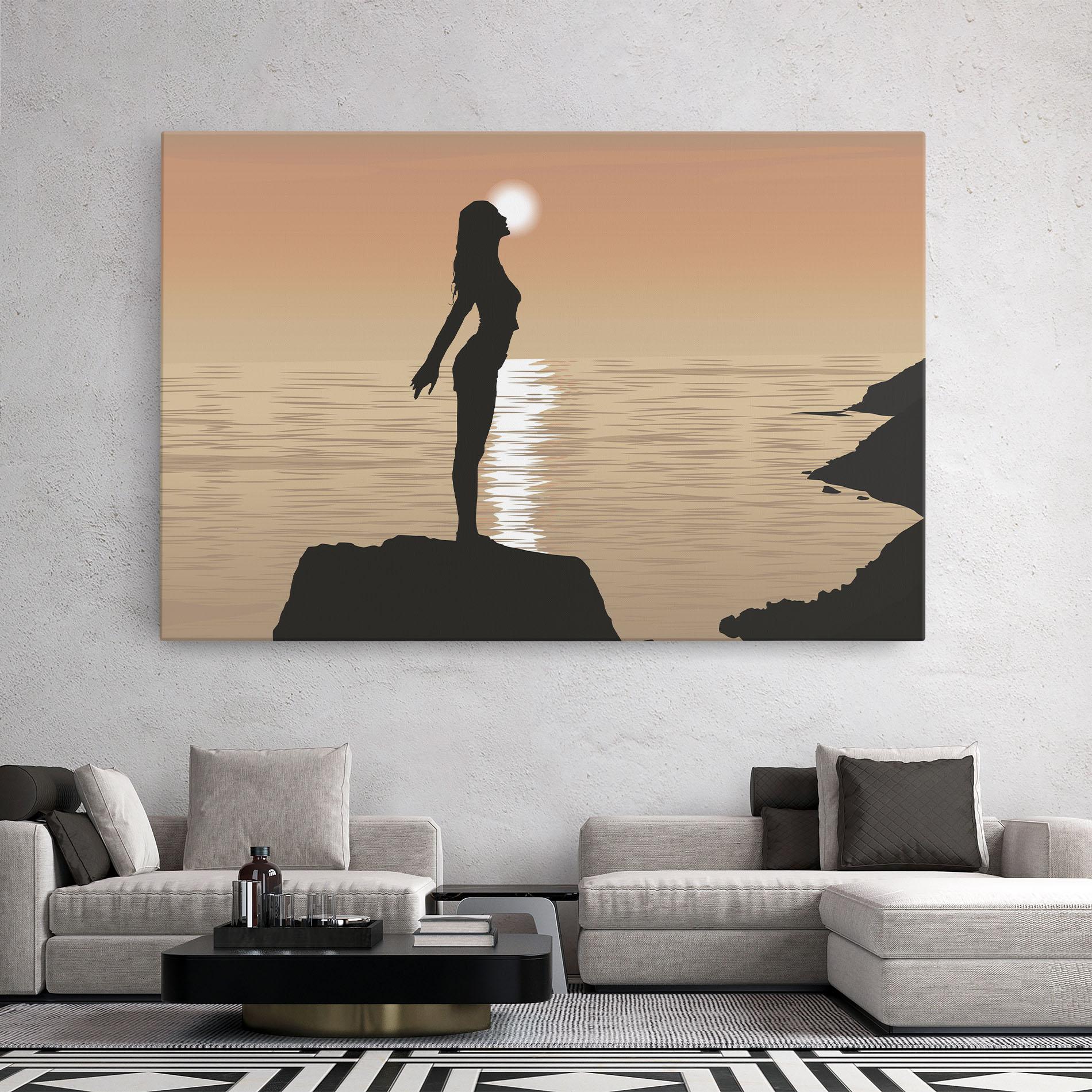 Tablou Canvas Water Girl Shilouette mockup 2