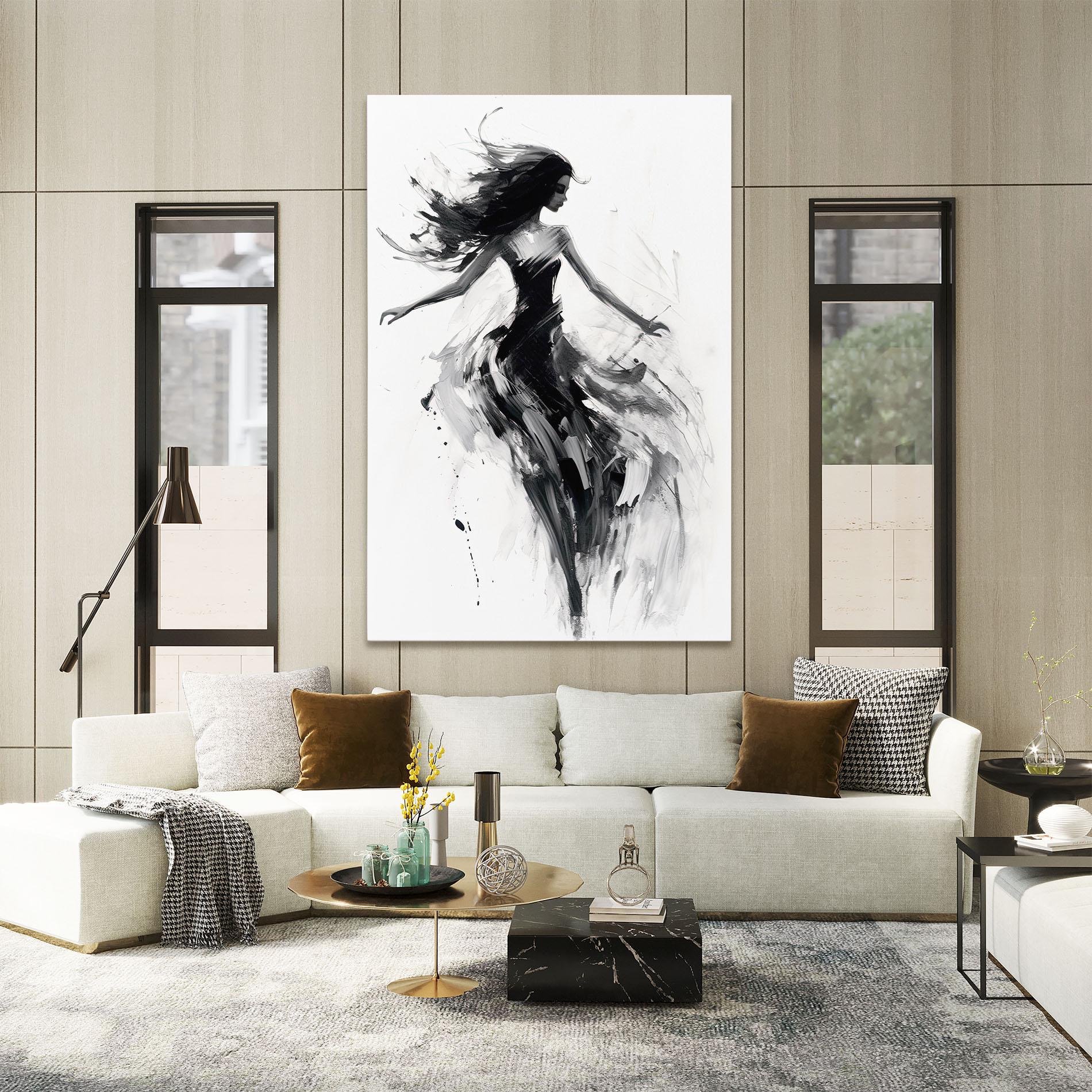 Tablou Canvas Black Ink Woman mockup 2