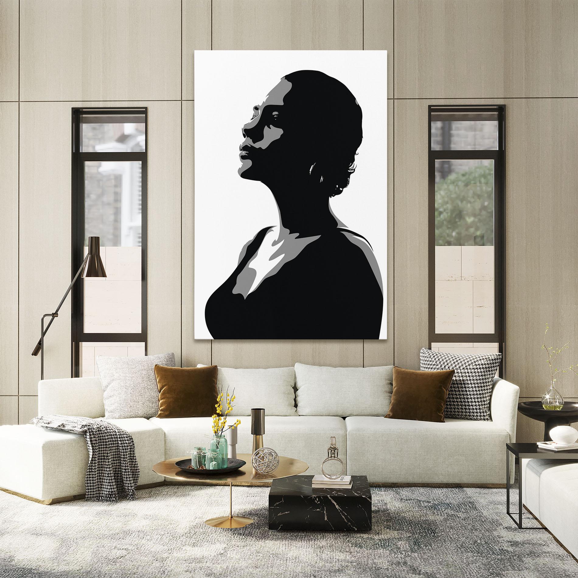Tablou Canvas Black Woman Shilouette mockup 2