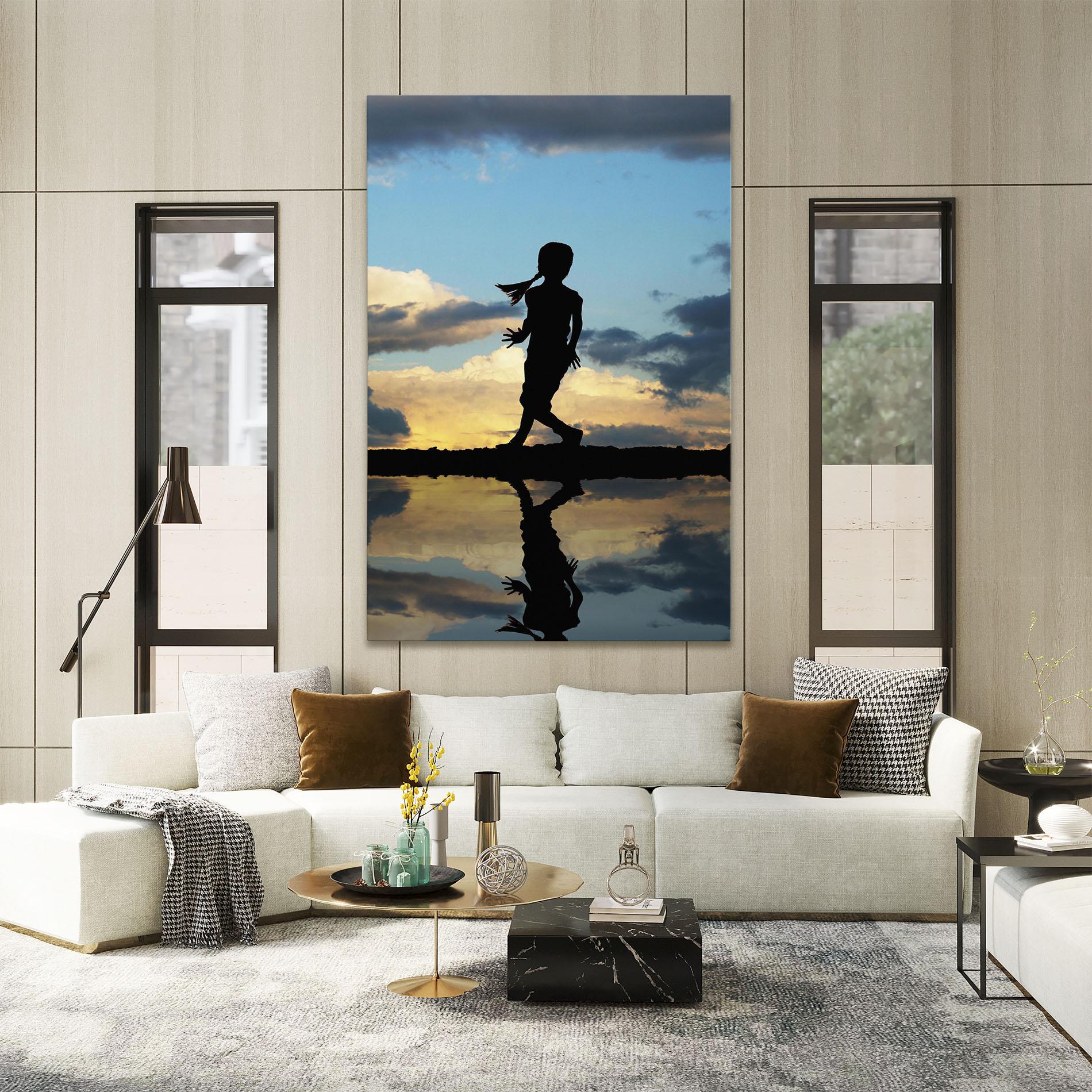 Tablou Canvas Little Girl Jumping mockup 2