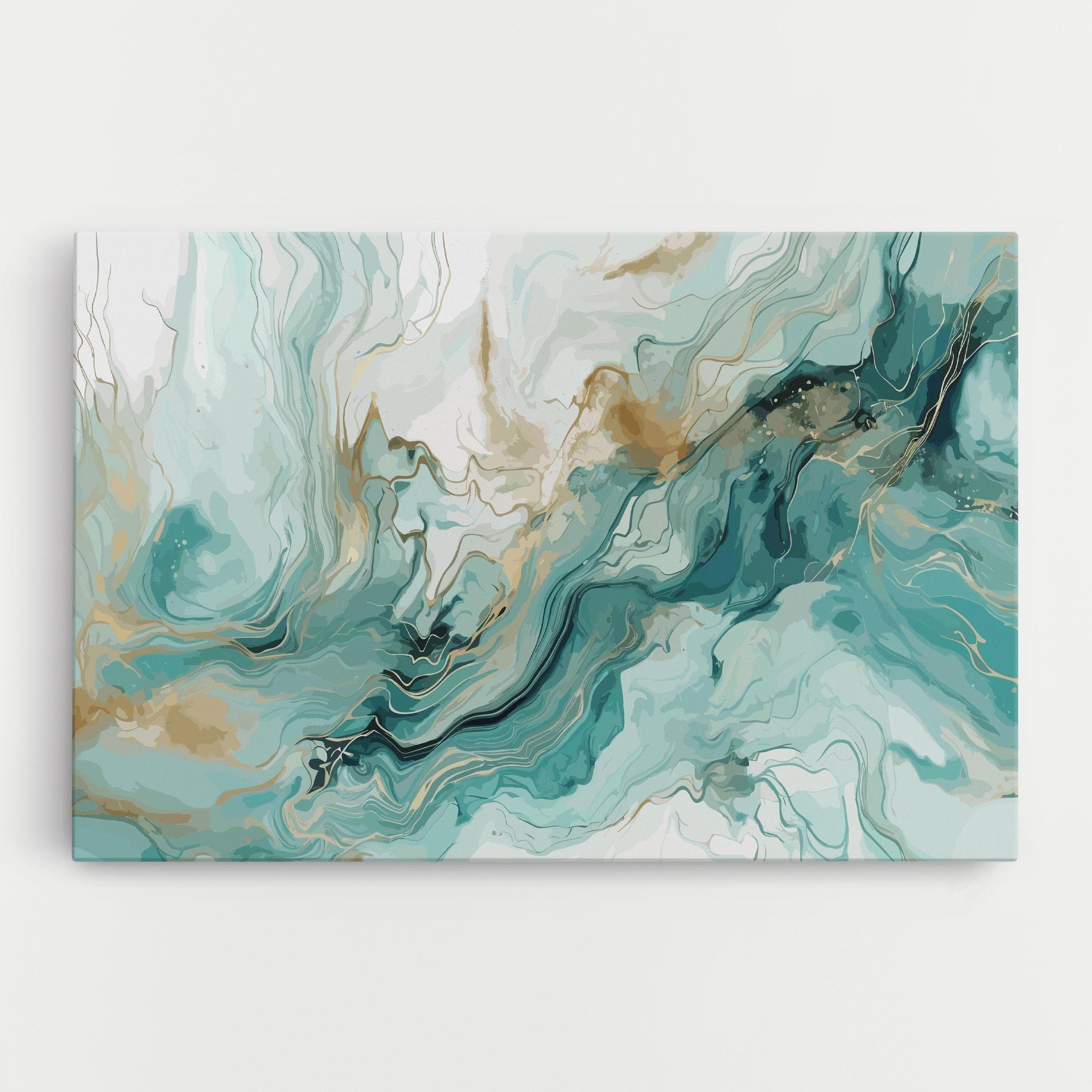 Tablou Canvas Green Gold Water mockup 0