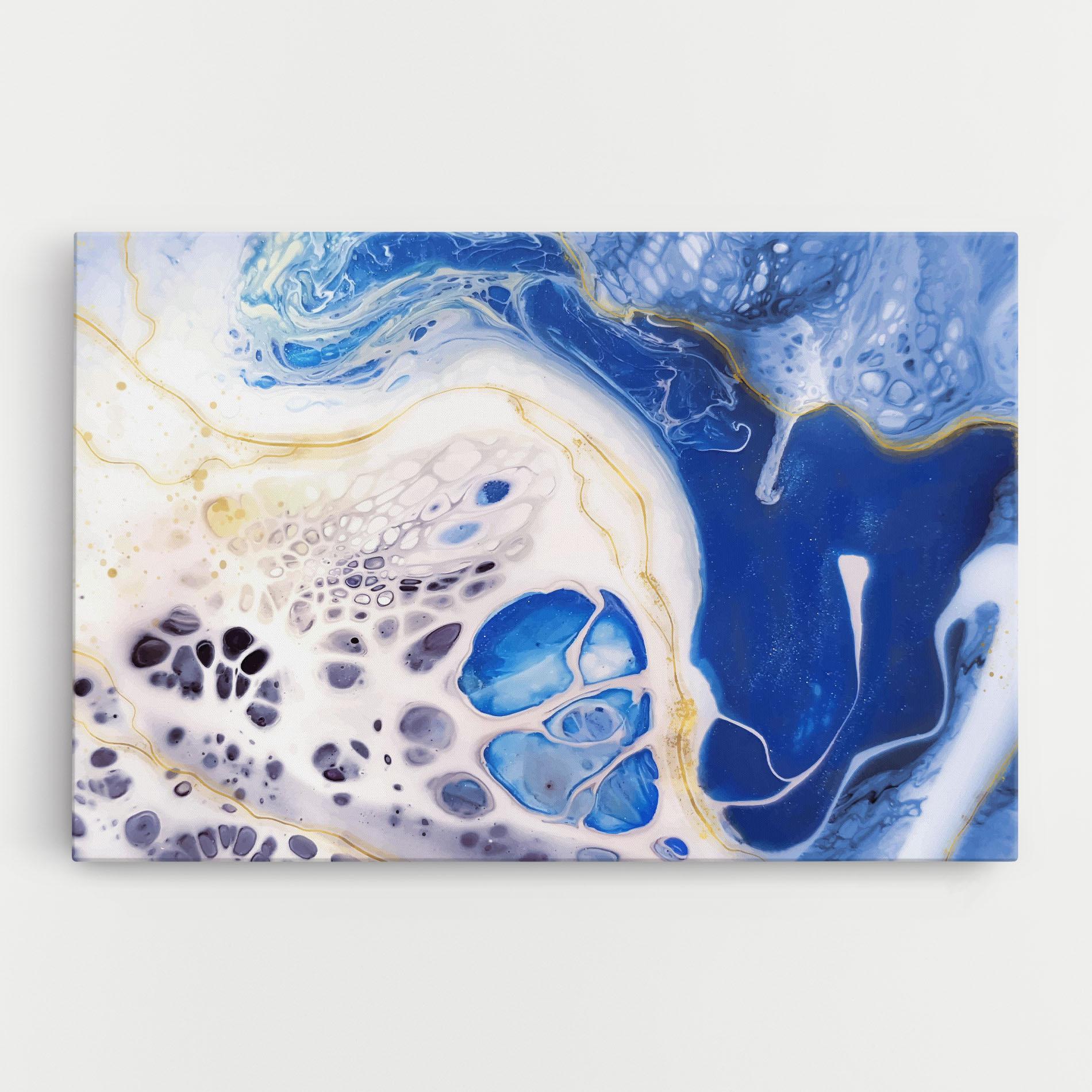 Tablou Canvas Water Gold Blue Marble mockup 0