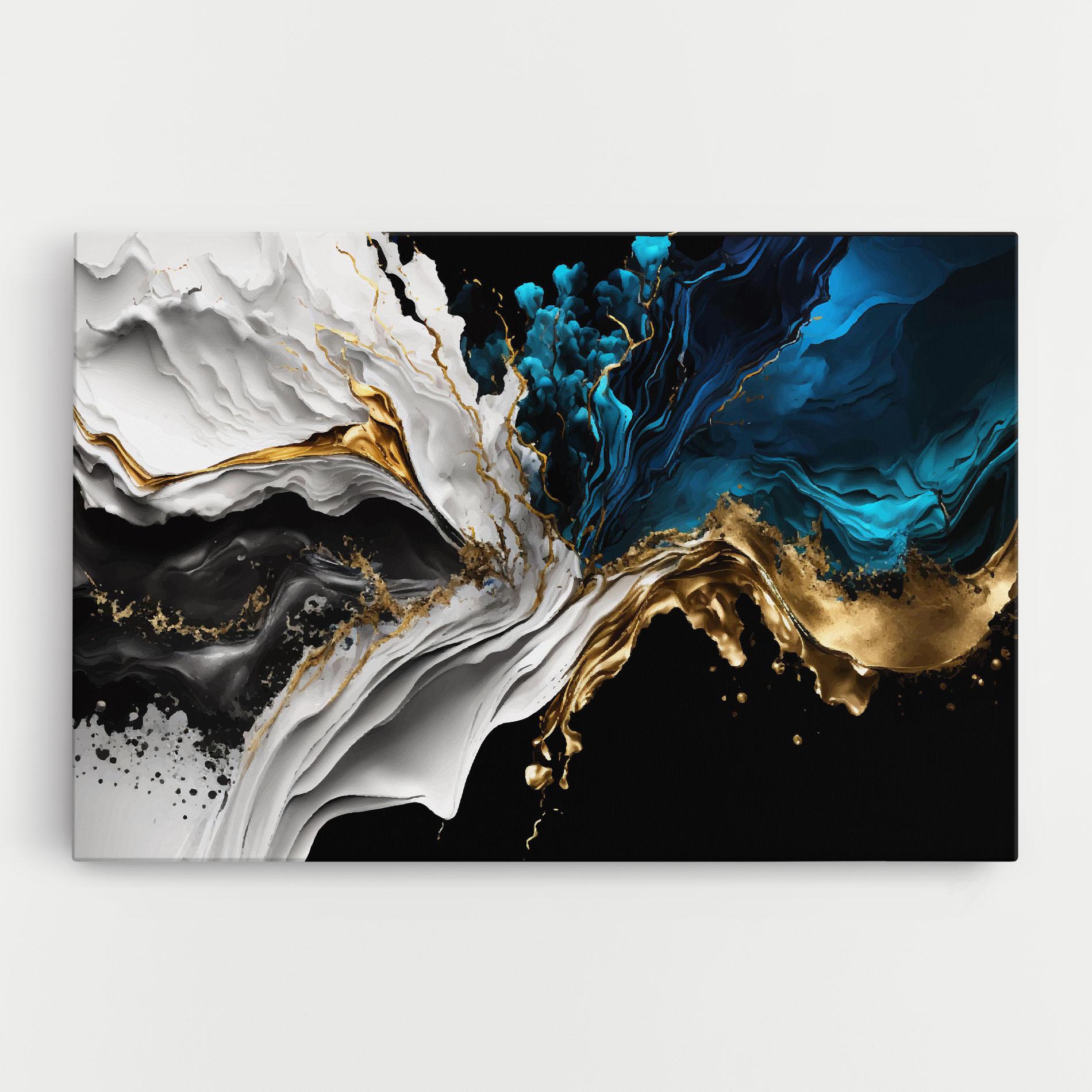 Tablou Canvas White Black Wave mockup 0