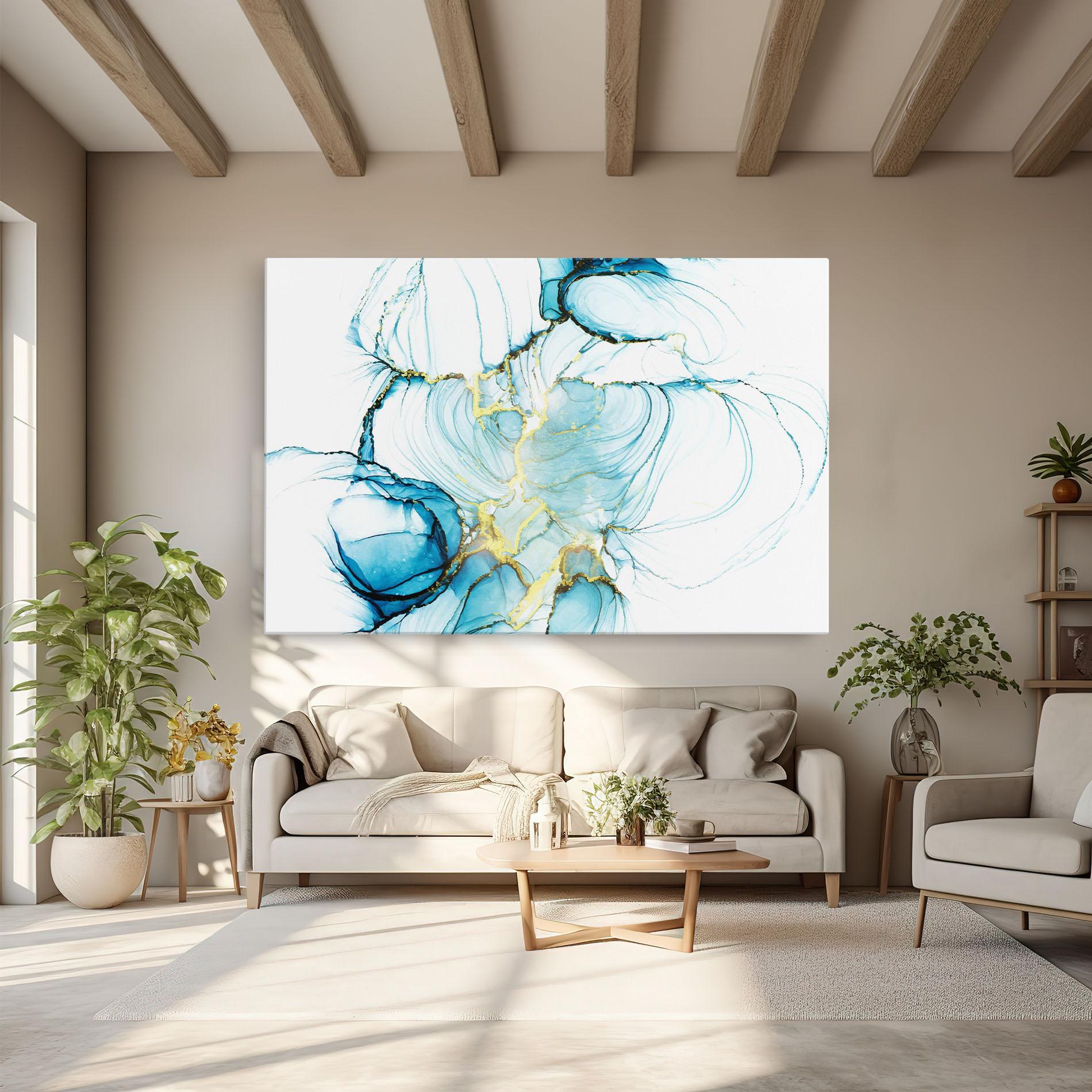 Tablou Canvas Artistic Gold Blue mockup 6