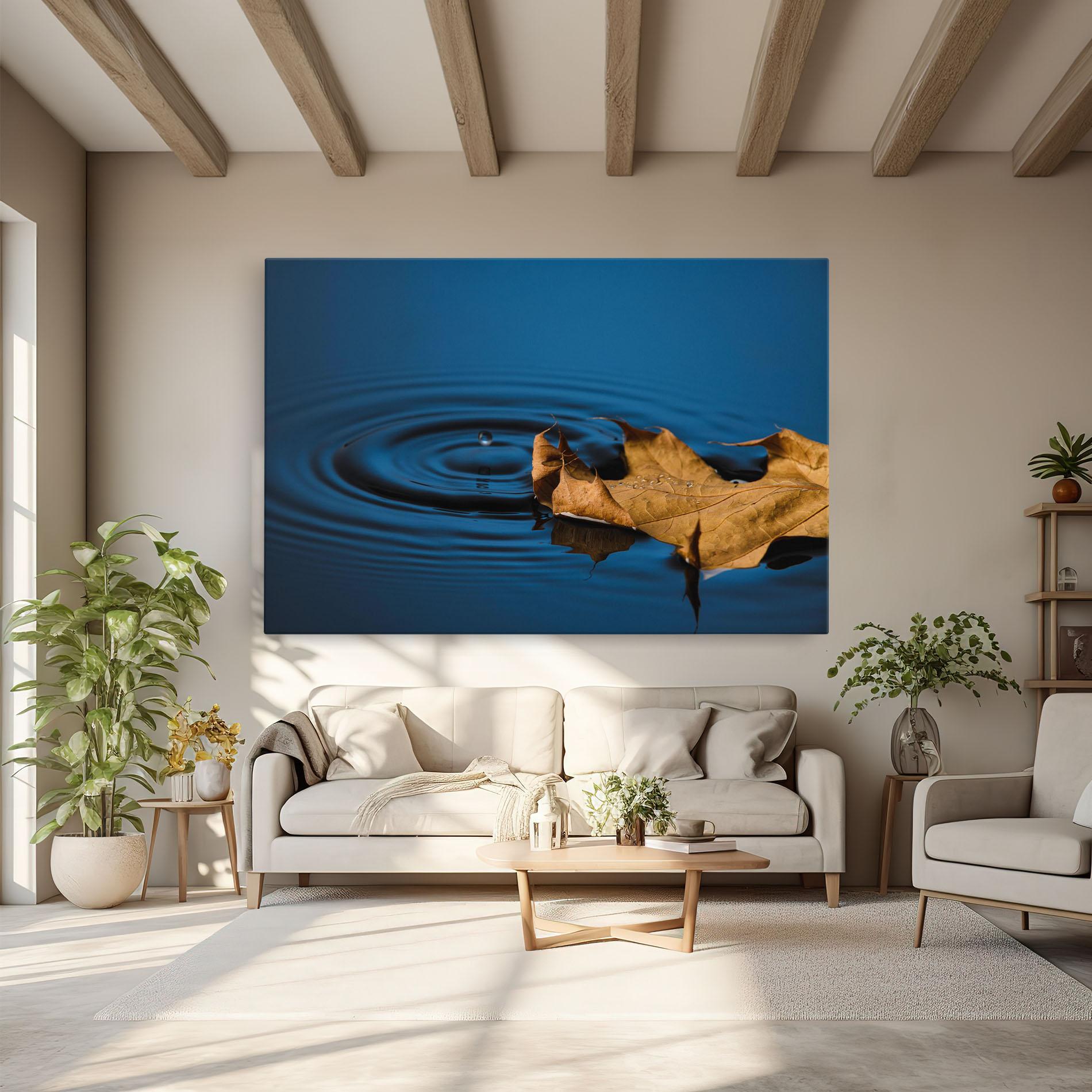 Tablou Canvas Autumn Leaf Water mockup 6