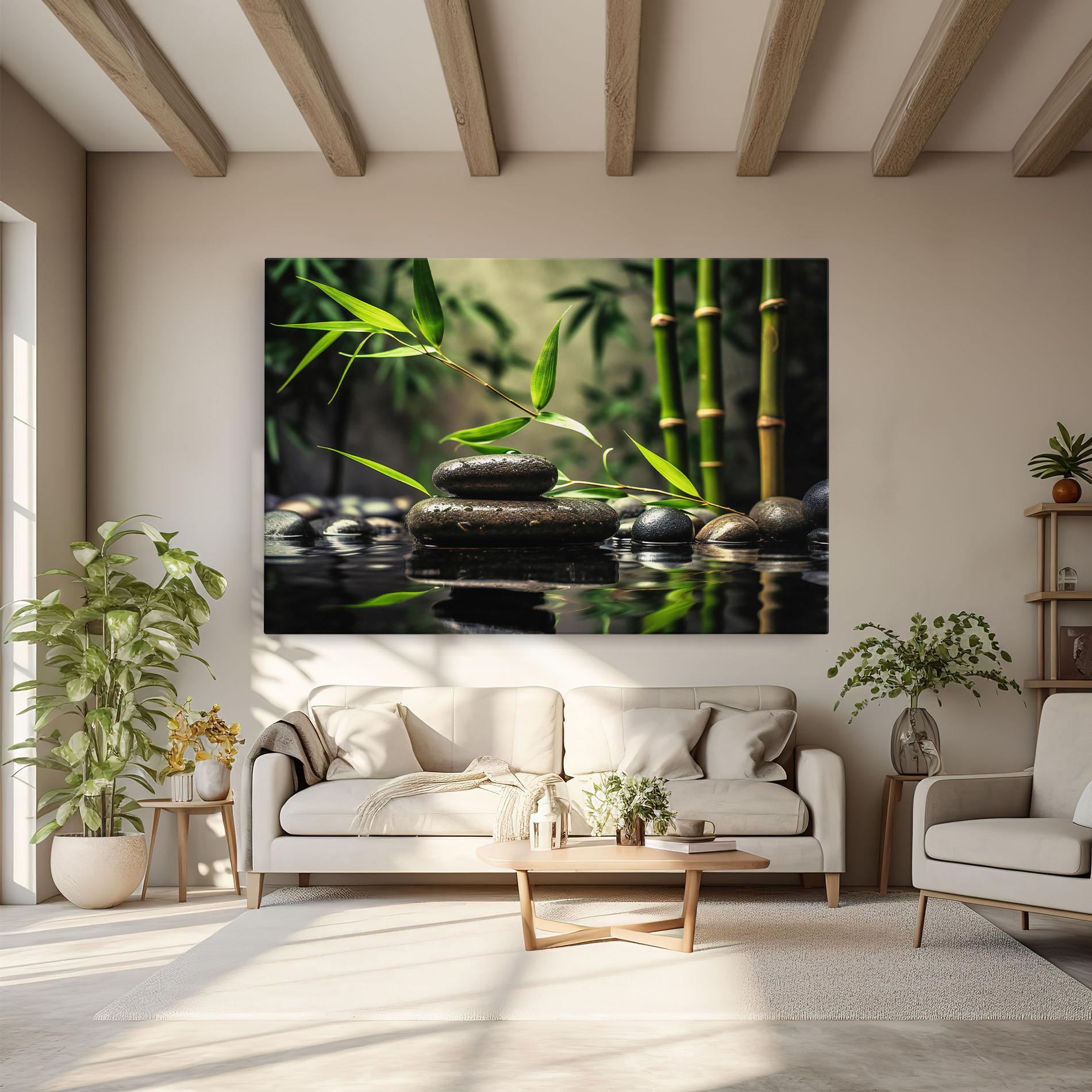 Tablou Canvas Bamboo Plant Water mockup 6