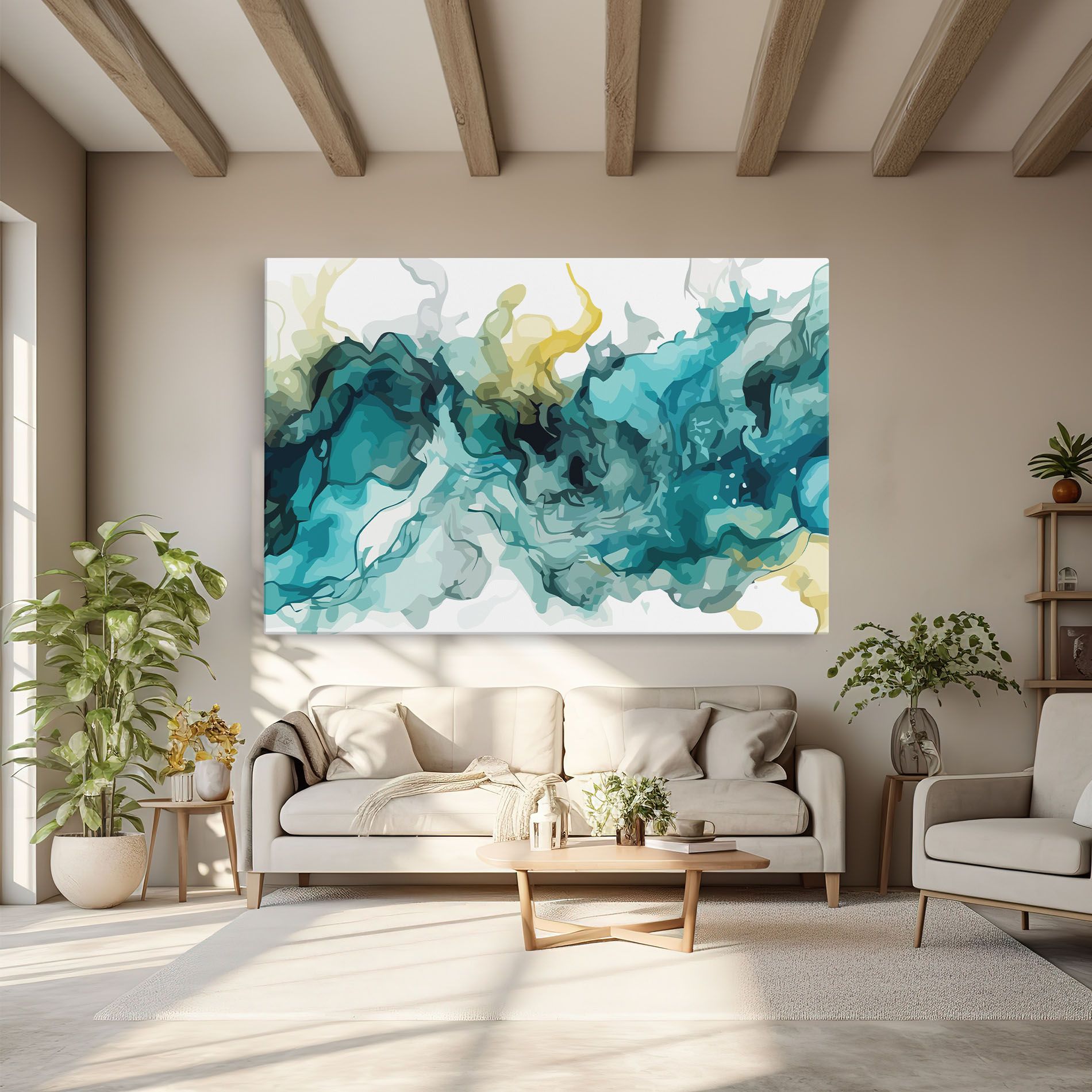 Blue Yellow Art mockup 6