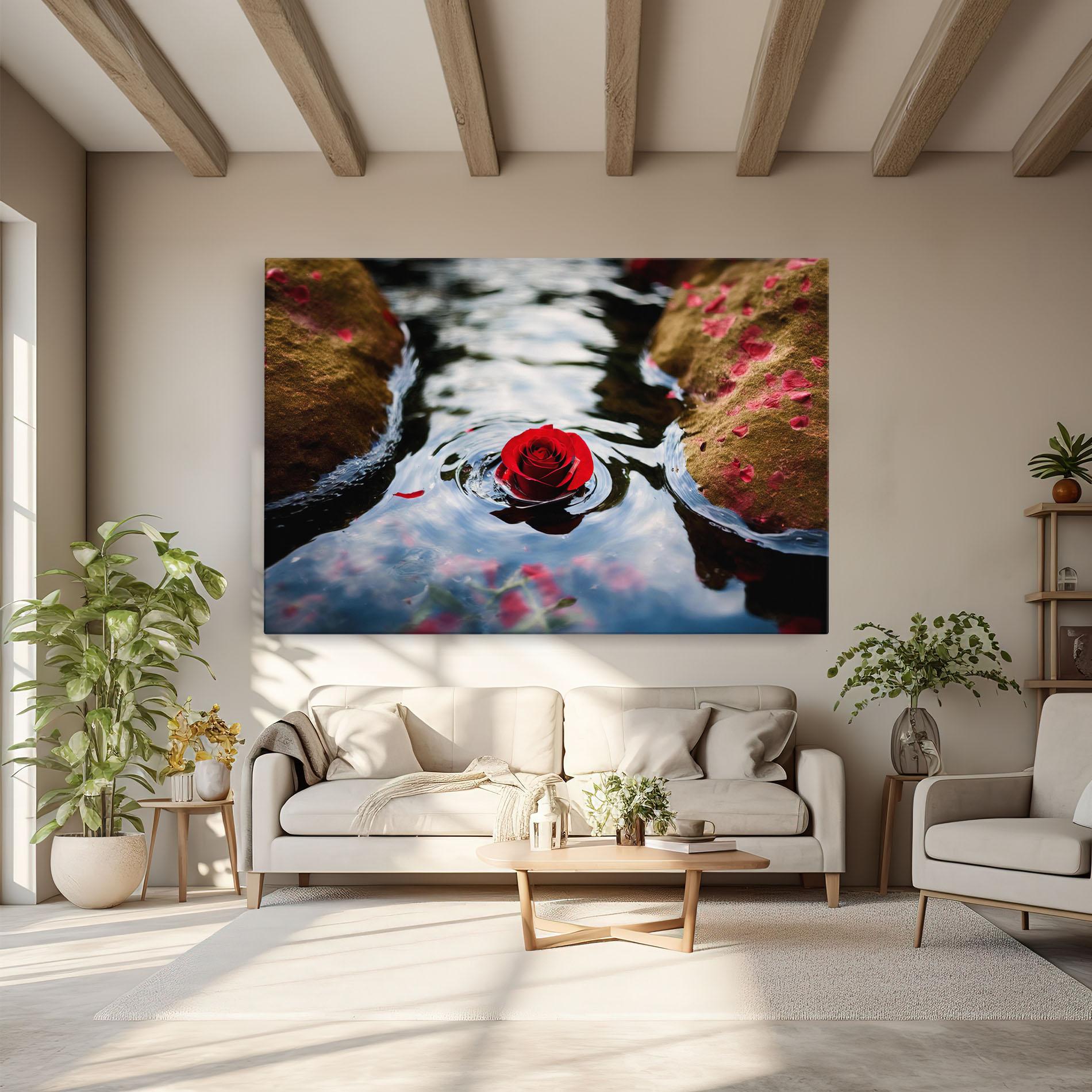 Tablou Canvas Floating Water Rose mockup 6