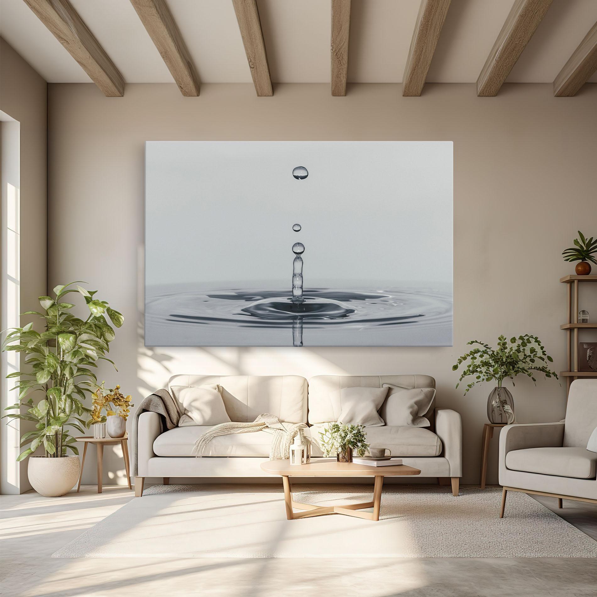 Tablou Canvas Grey Water Drop mockup 6