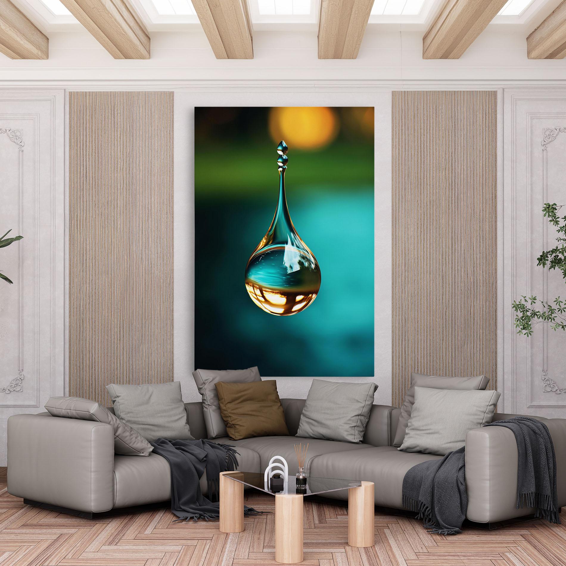 Tablou Canvas Big Green Drop mockup 6