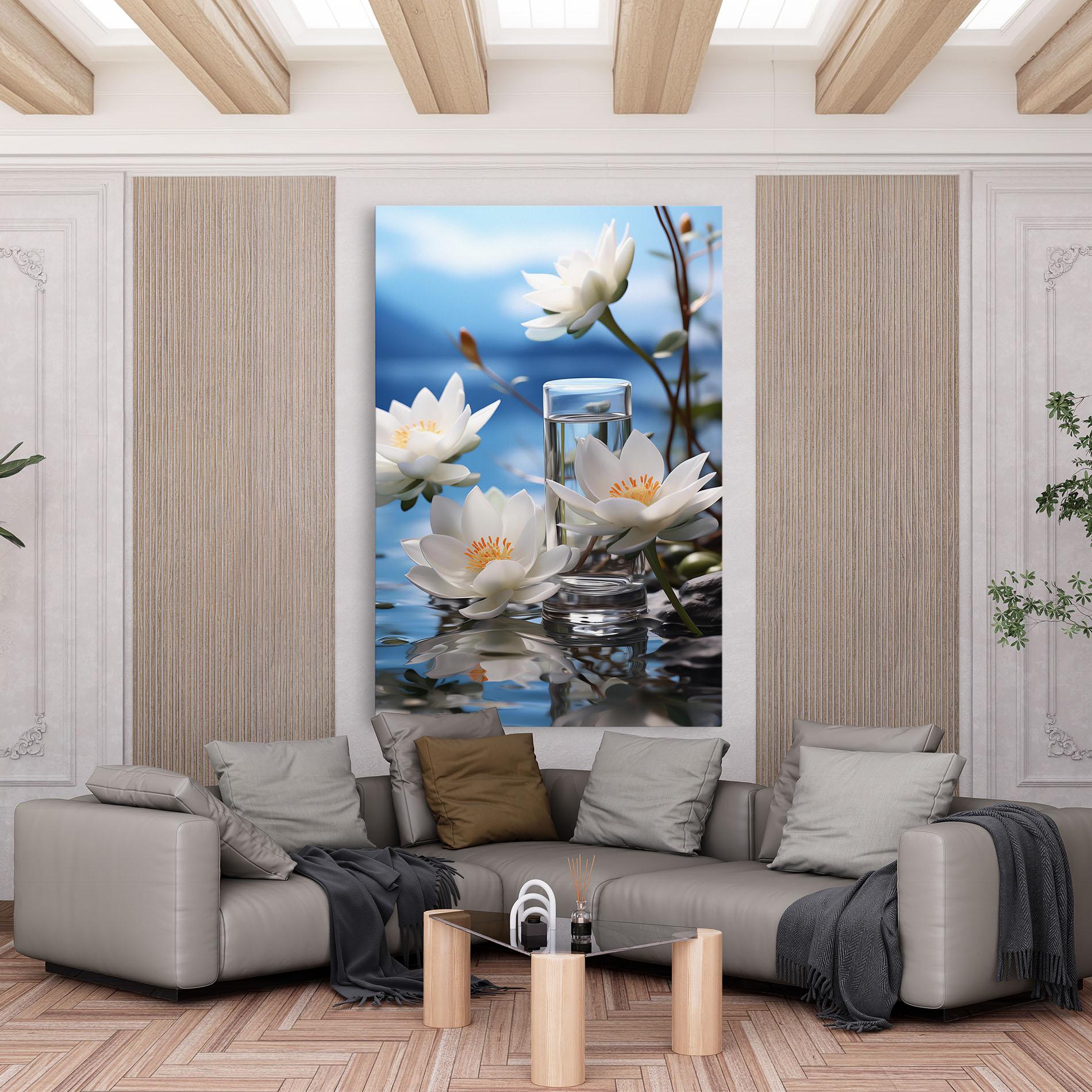 Tablou Canvas Flower Water Glass mockup 6