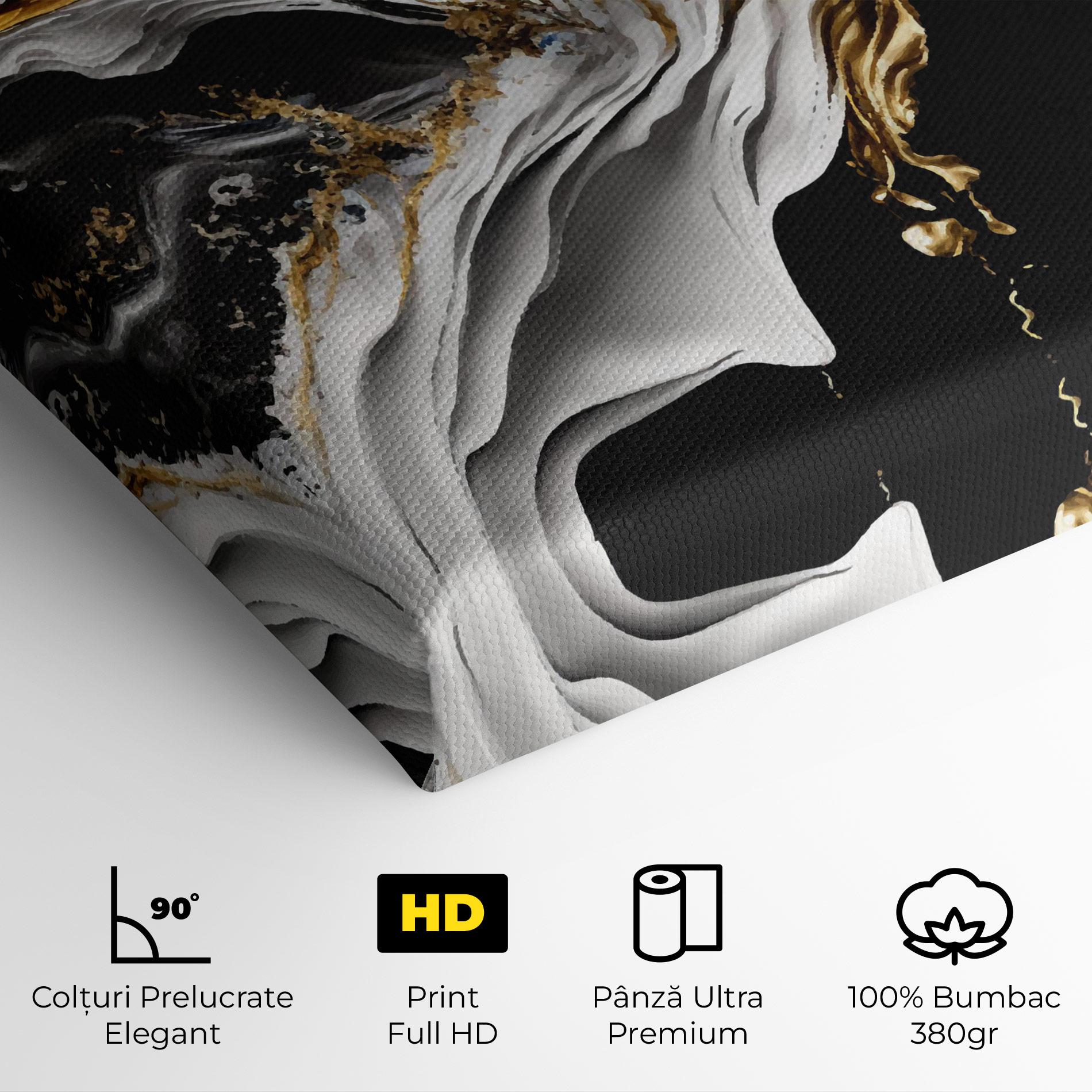 Tablou Canvas White Black Wave mockup 4