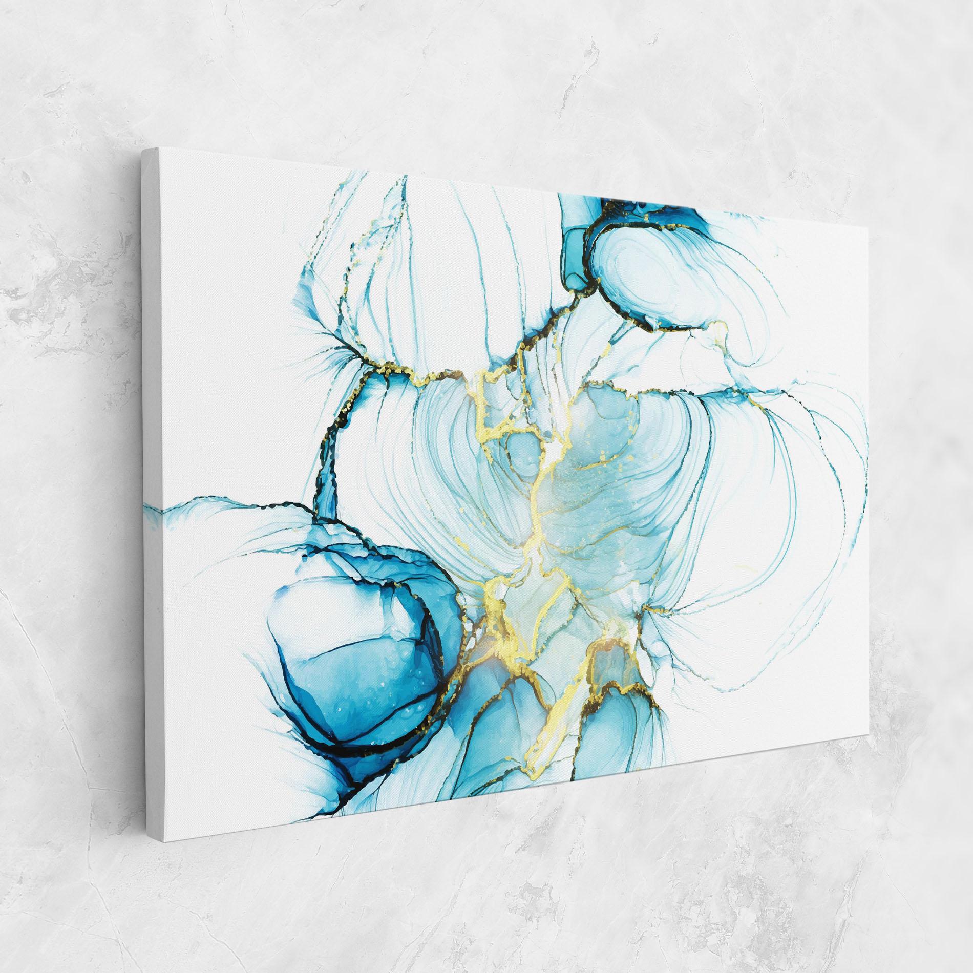 Tablou Canvas Artistic Gold Blue mockup 1