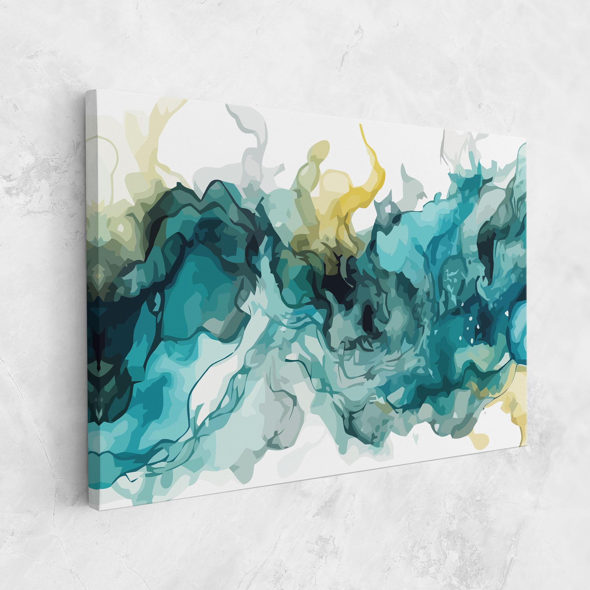 Tablou Canvas Blue Yellow Art mockup 1