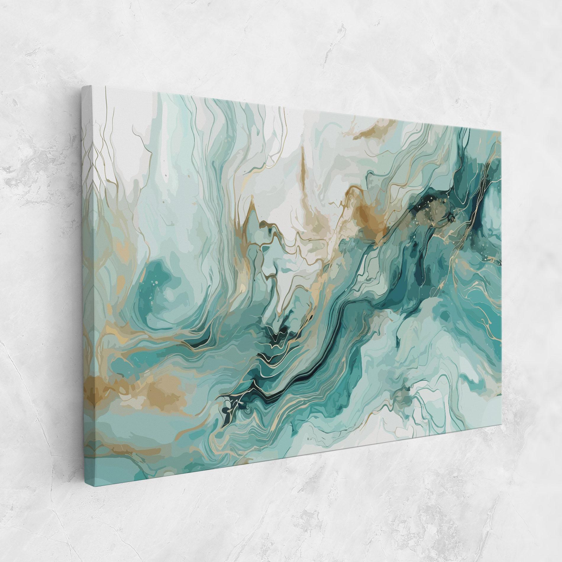 Tablou Canvas Green Gold Water mockup 1