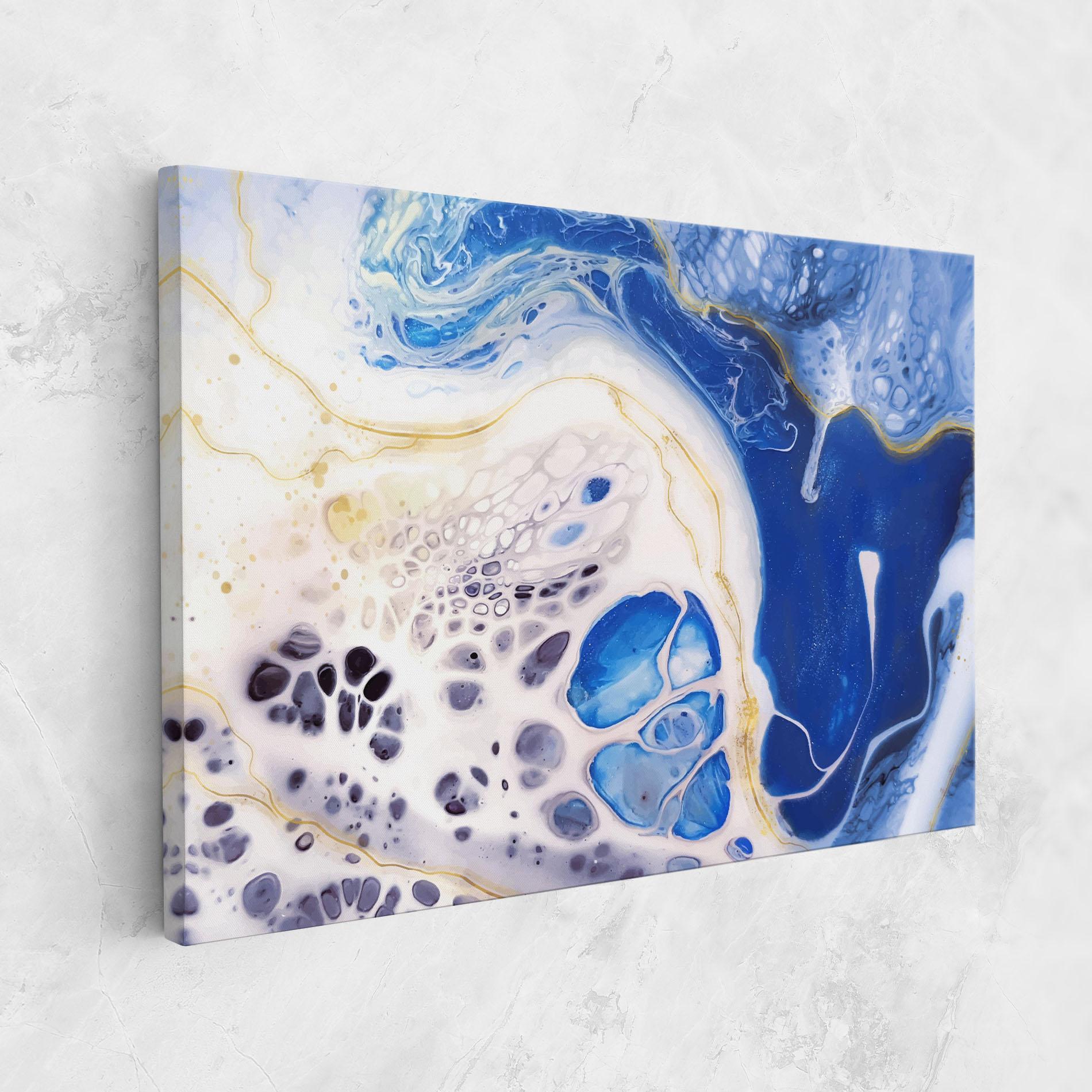 Tablou Canvas Water Gold Blue Marble mockup 1