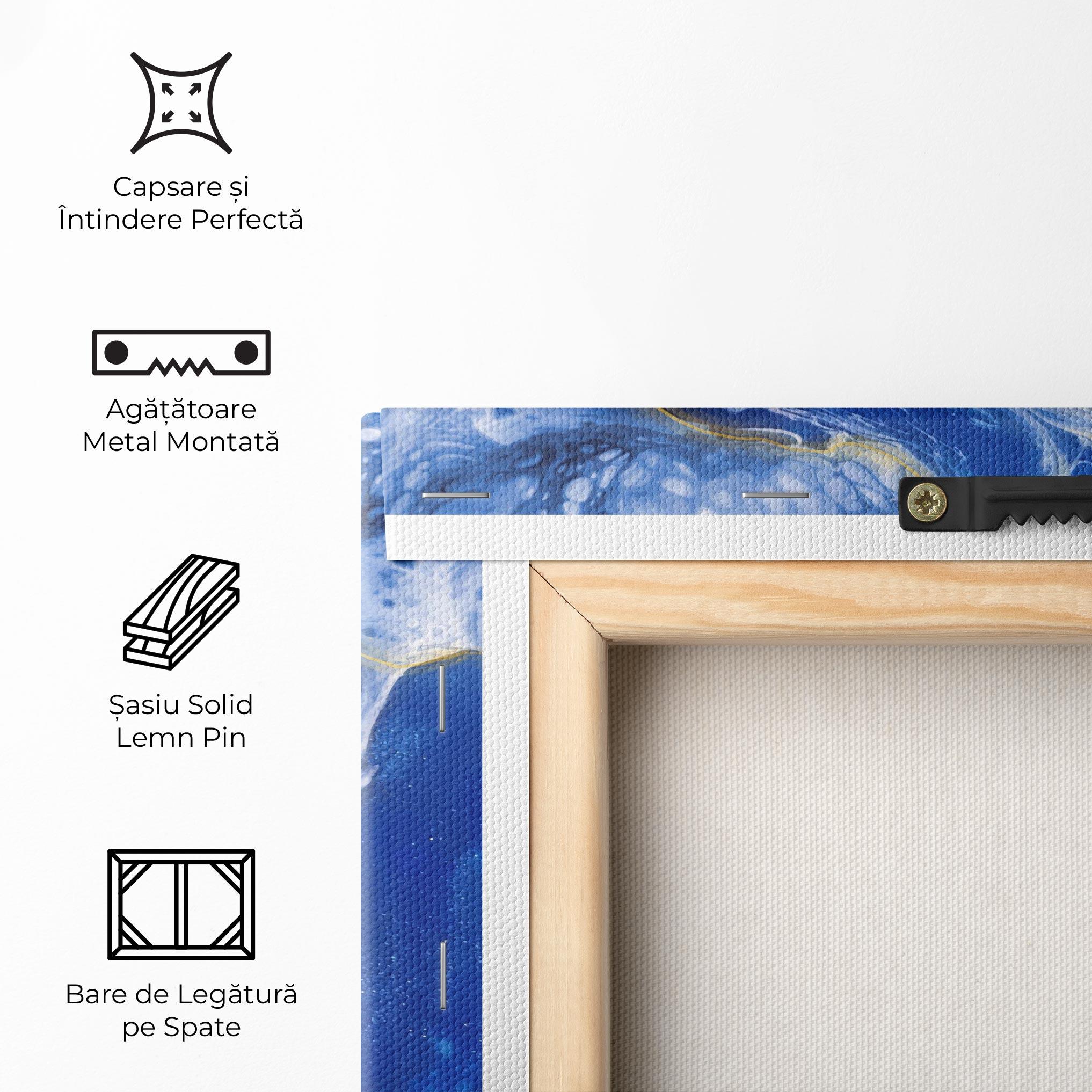 Tablou Canvas Water Gold Blue Marble mockup 5