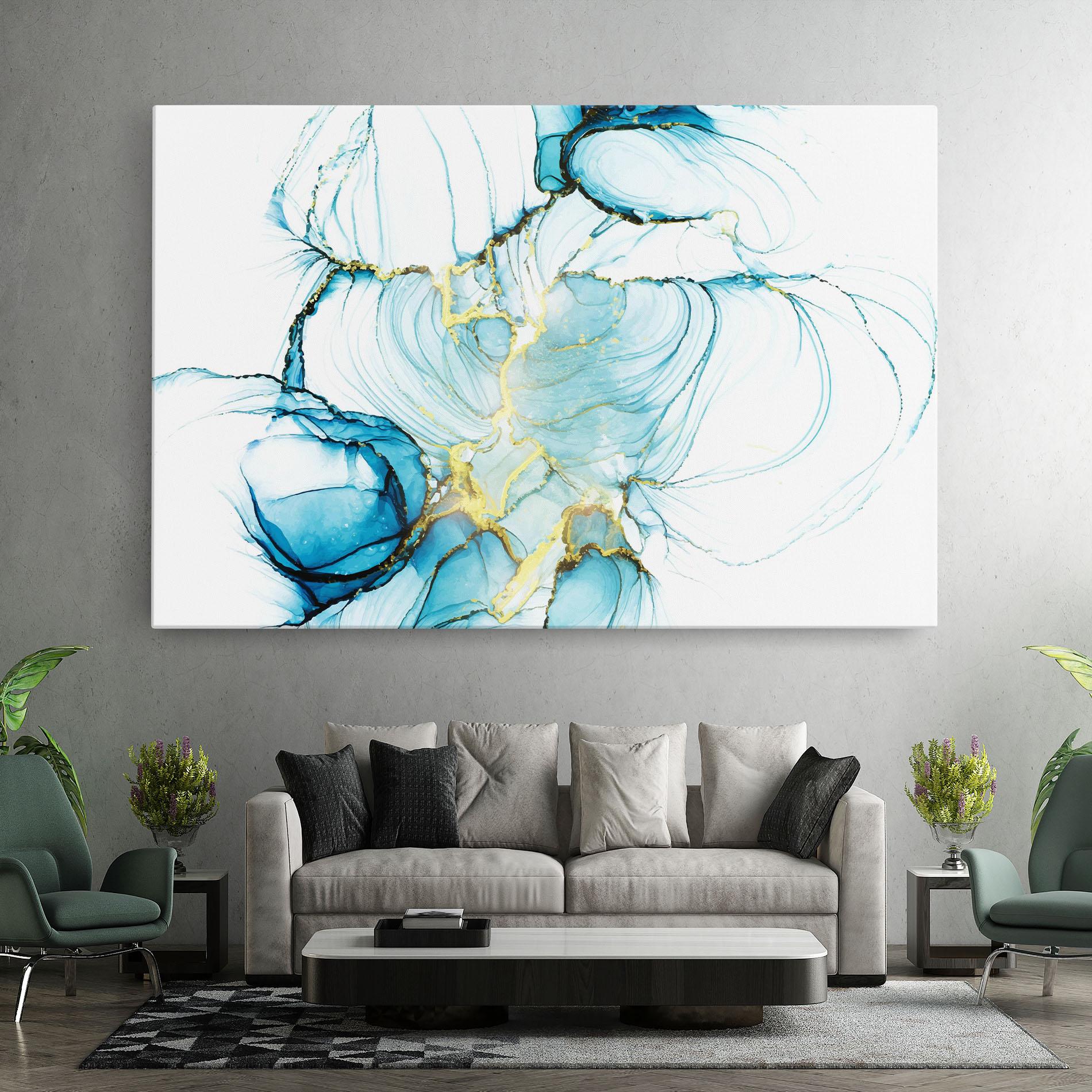 Tablou Canvas Artistic Gold Blue mockup 7