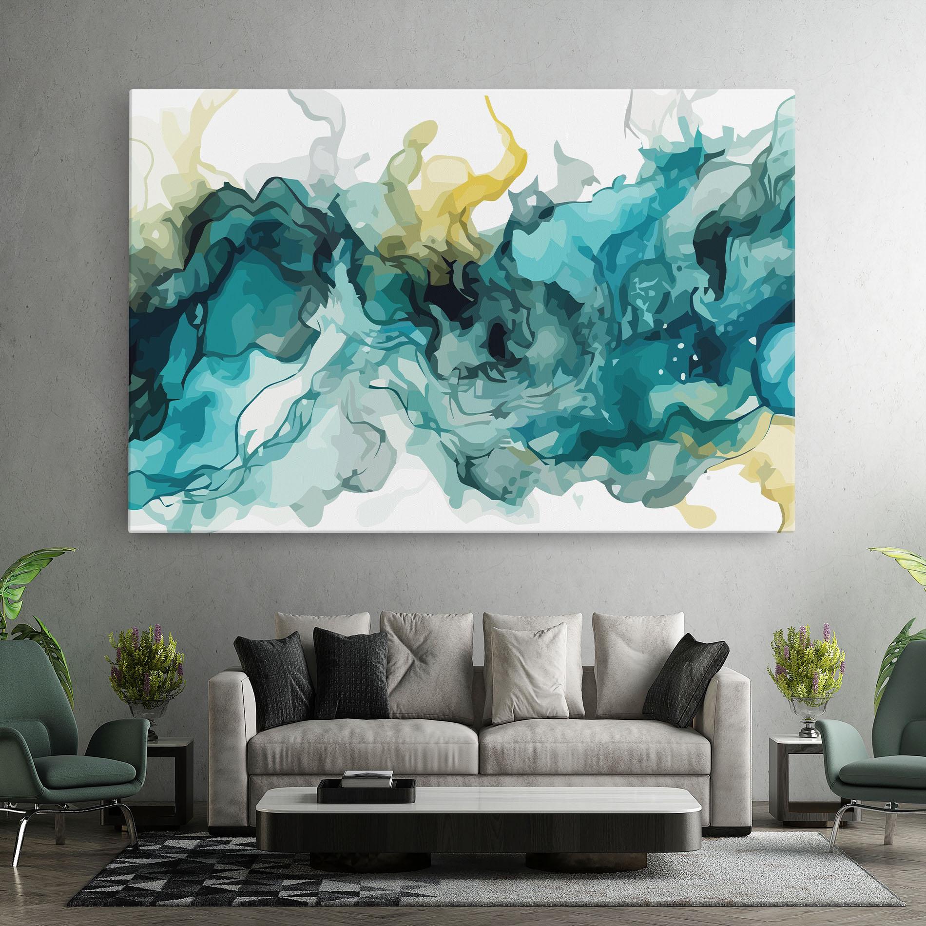 Tablou Canvas Blue Yellow Art mockup 7