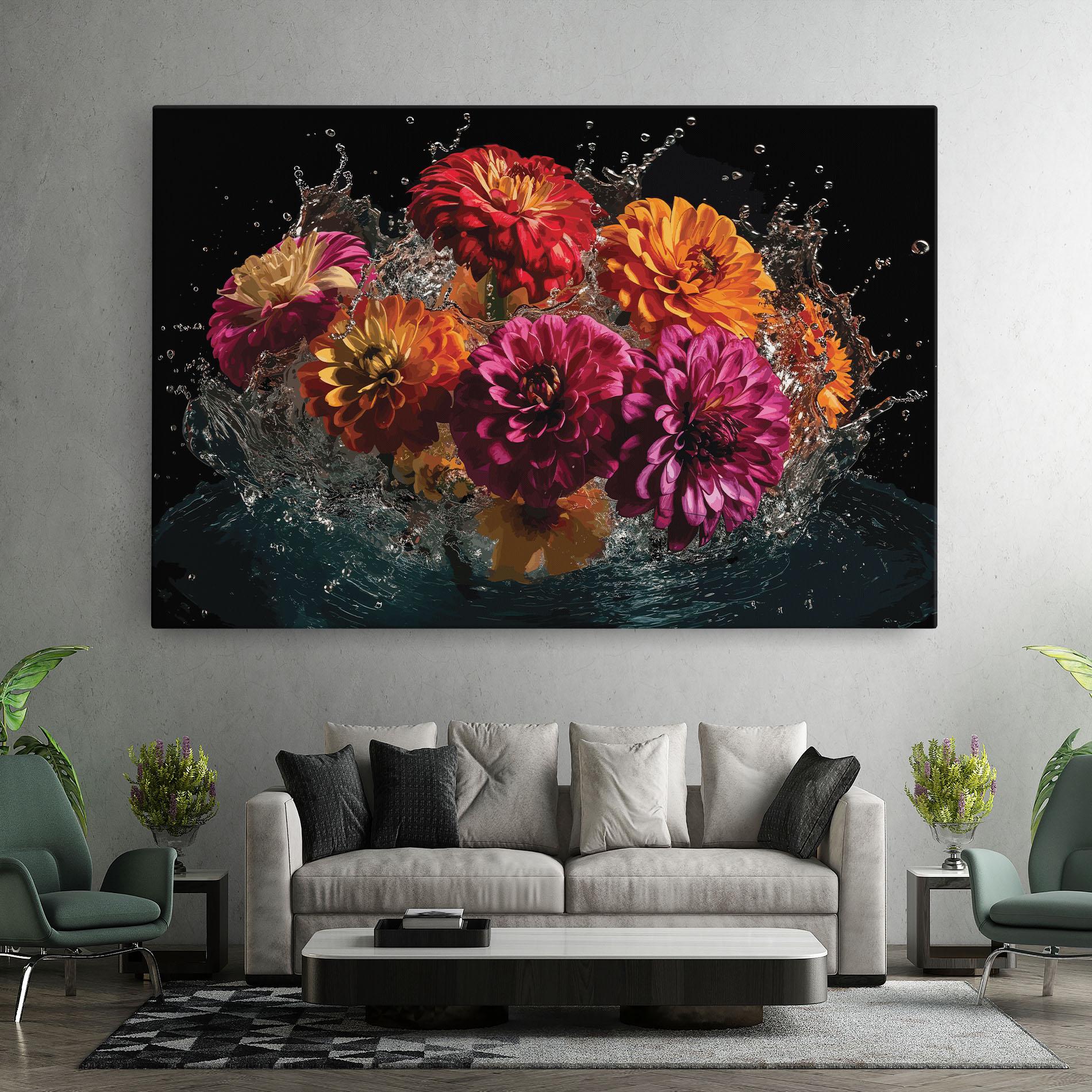 Tablou Canvas Flower Water Splash mockup 7