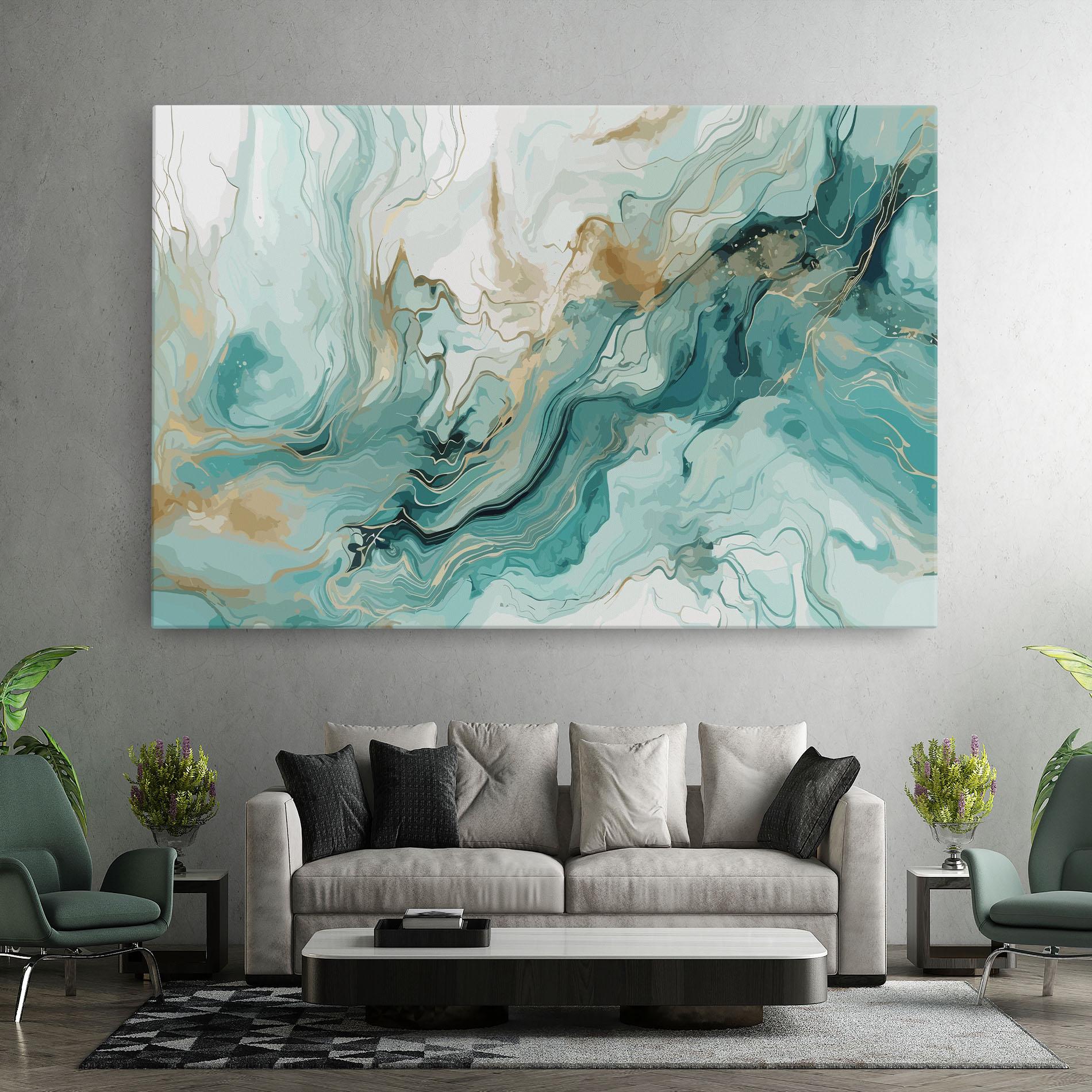 Tablou Canvas Green Gold Water mockup 7