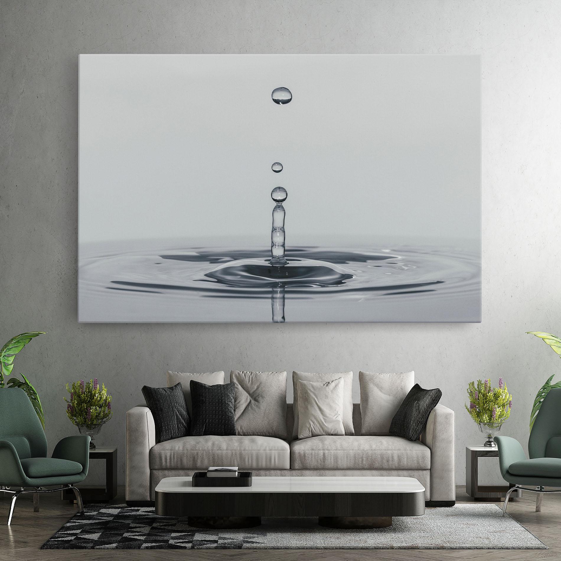 Tablou Canvas Grey Water Drop mockup 7